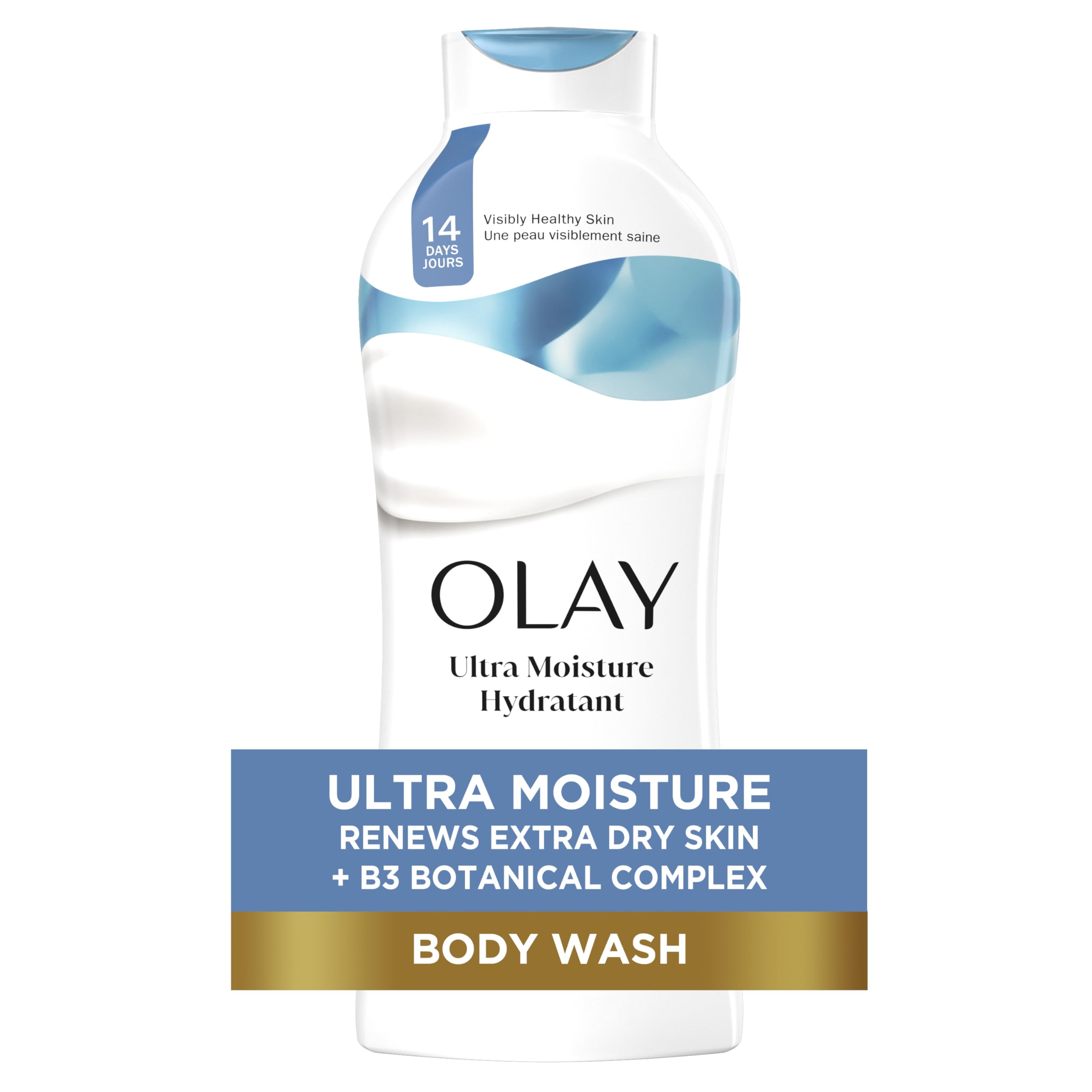 Olay Ultra Moisture Hydrating Body Wash for Extra Dry Skin, 24hr Long Lasting Hydration, Vitamin B3 Complex, Designed for All Sk