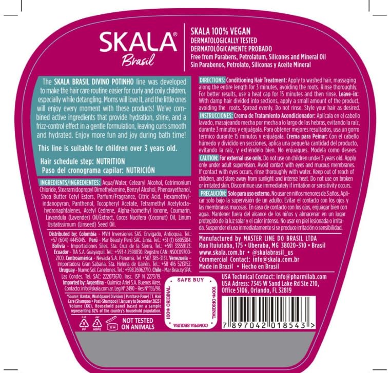 SKALA - Expert - Creme de Tratamento 2 em 1 Crespinho Divino 1 Kg - (Divine Little Curls 2 in 1 Treatment Cream Net 33.81 Oz)