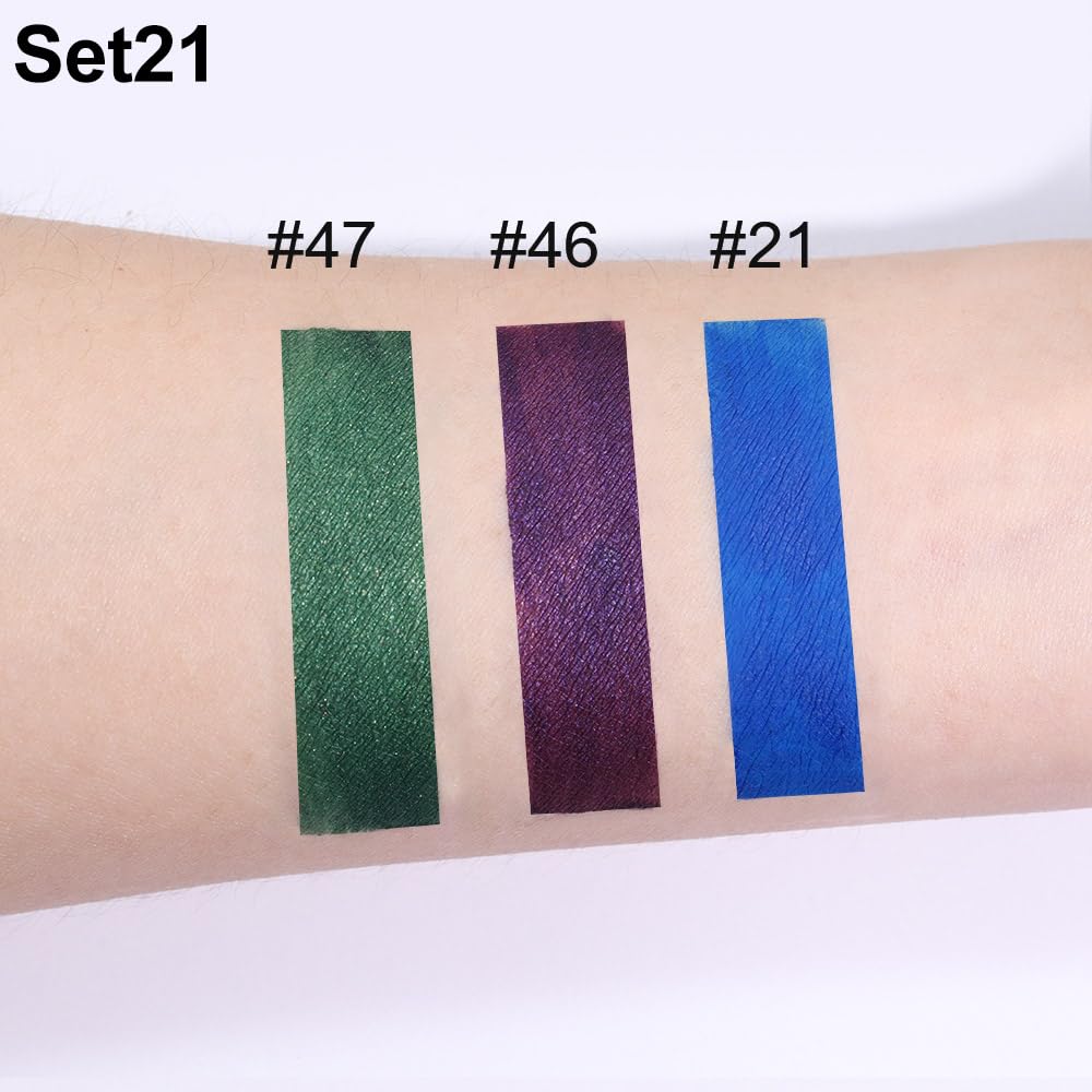 Evpct Dnm 3Pcs Dark Blue Emerald Green Purple Matte Liquid Lipstick Lip Stain Sets For Women Matte+Lipstick Long Lasting 24 Hr H