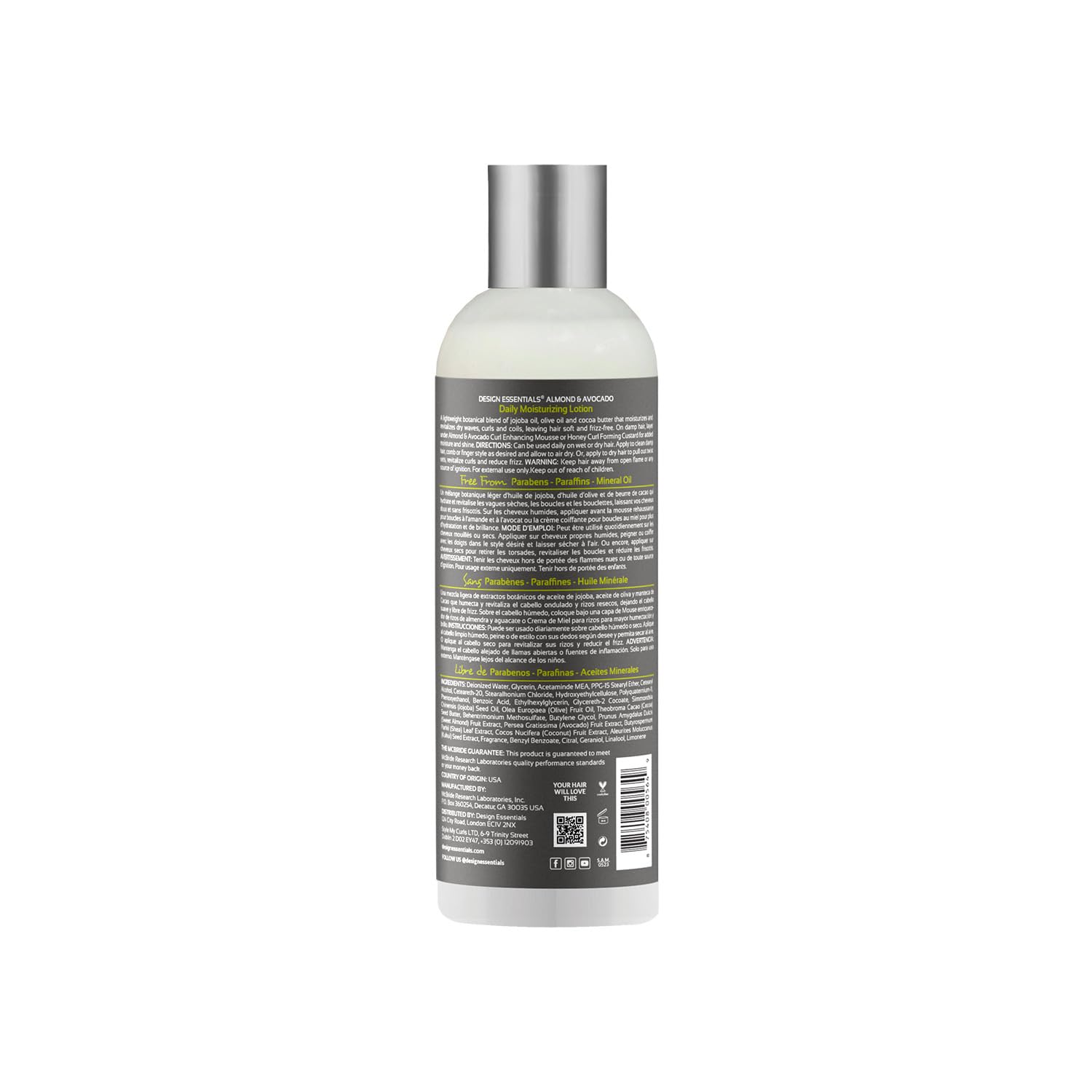 Design Essentials Natural Almond & Avocado, Moisturizing & Detangling Leave-In Conditioner, 12 Ounce