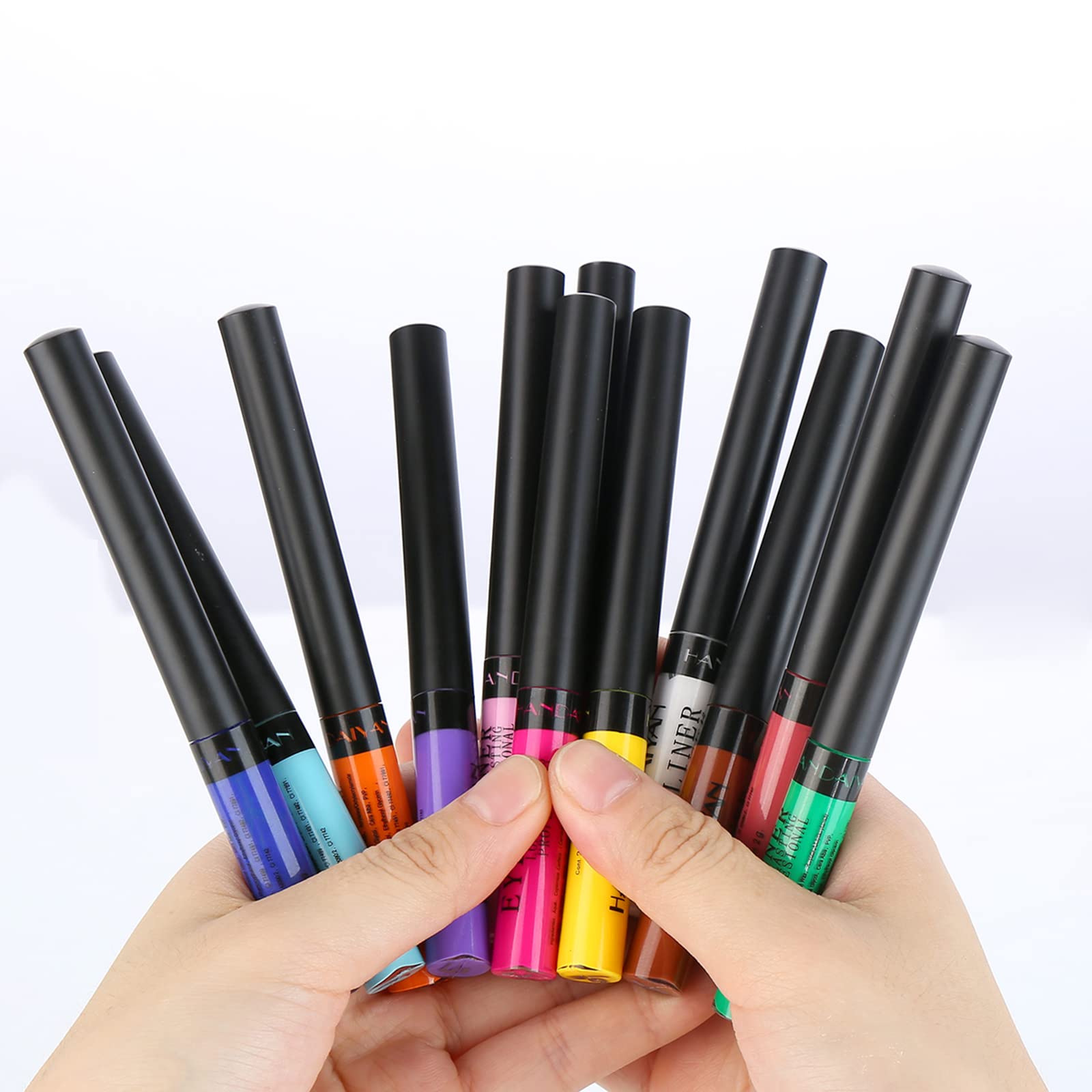 Dekrion Liquid Eyeliner, Matte Colored Eyeliners, Light-Green Eyeliner, White Black Red Brown Green Purple Waterproof High-Pigme