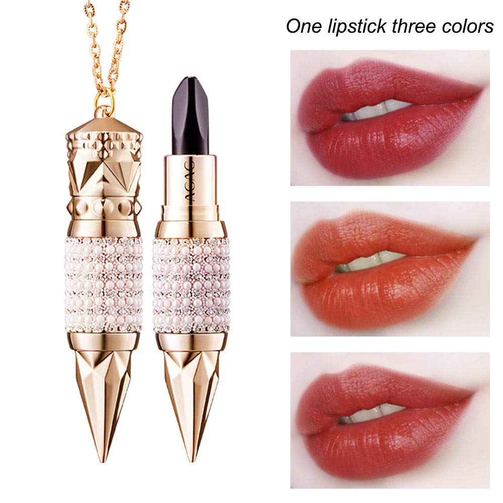 3 Colors In 1 Matte Lipstick Velvet Texture Moisturizing Lipstick Three-Color Lipstick Velvet Matte Long Lasting Waterproof Make