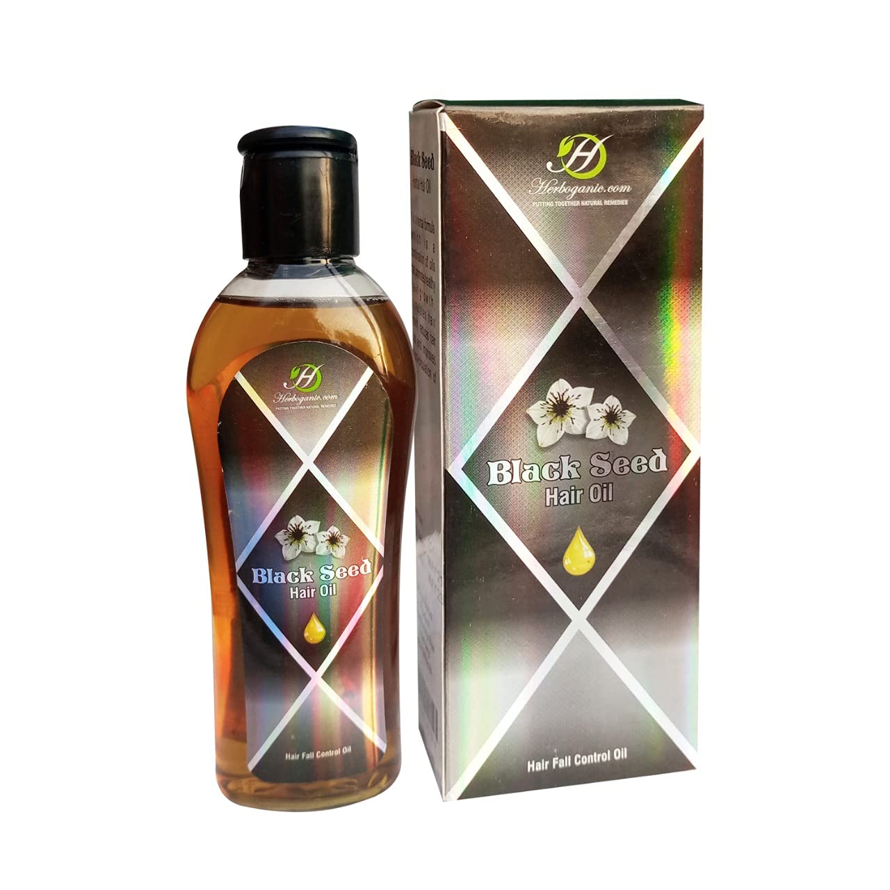 HERBOGANIC Black Seed Herbal Hair Oil | For Healthy, Stimulated Hair Growth | Reduces Hair Loss | Improve Scalp Circulation | 5 