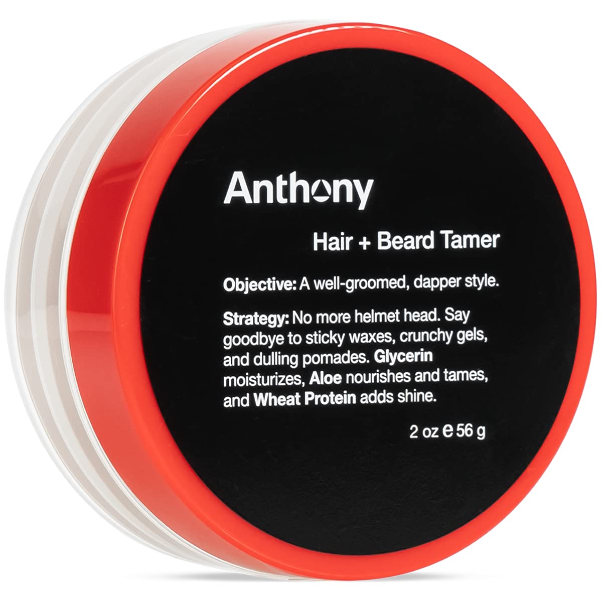 Anthony Hair and Beard Tamer 2 Fl Oz. Contains Glycerin to Moisturize, Aloe Vera to Nourish and Tame, and Wheat Protein to Add N