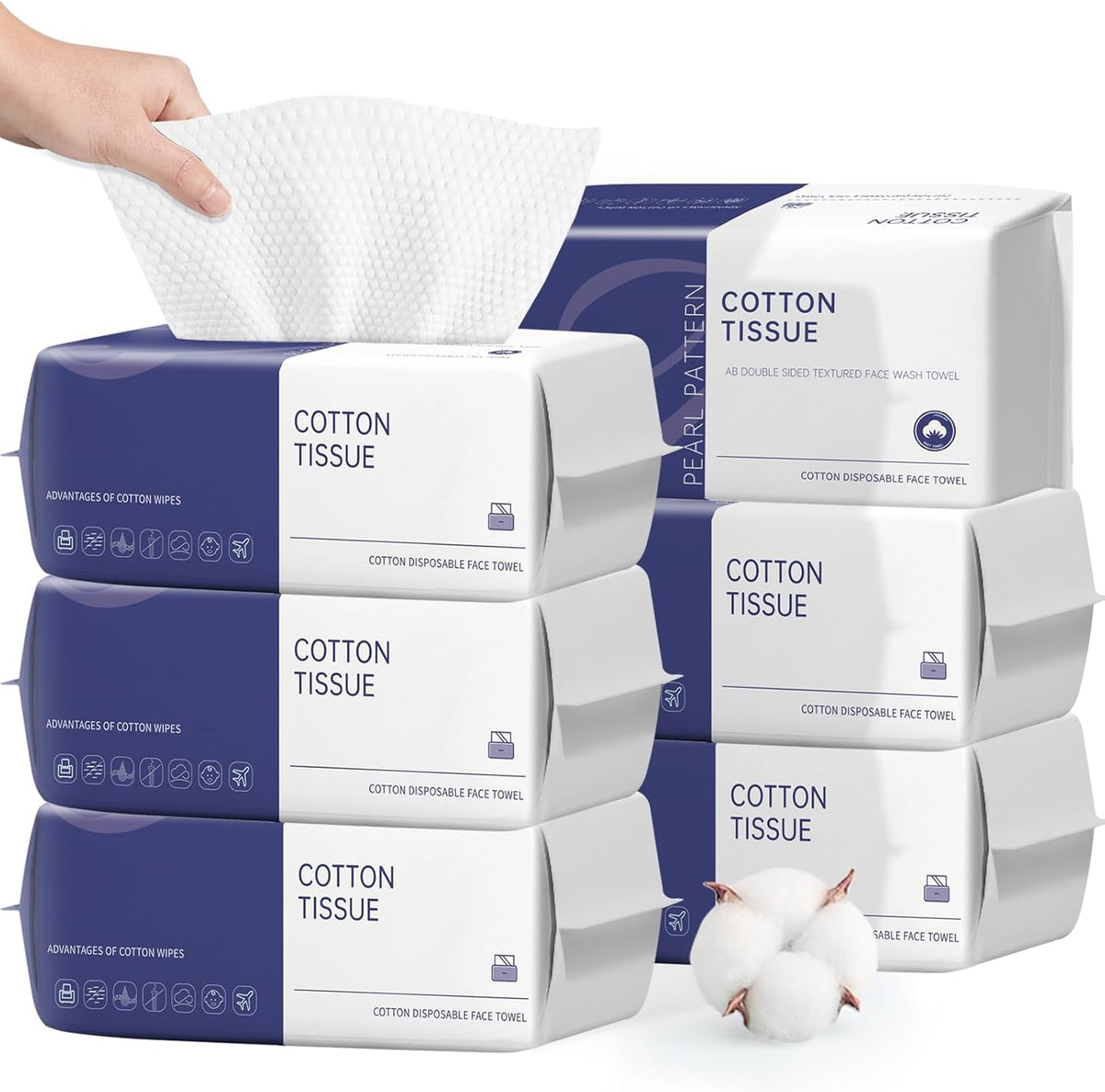 Disposable Face Towel, 600 Count Face Towels, for Washing Soft Cotton Dry Wipes Facial Cloths Towelettes for Washing and Drying,