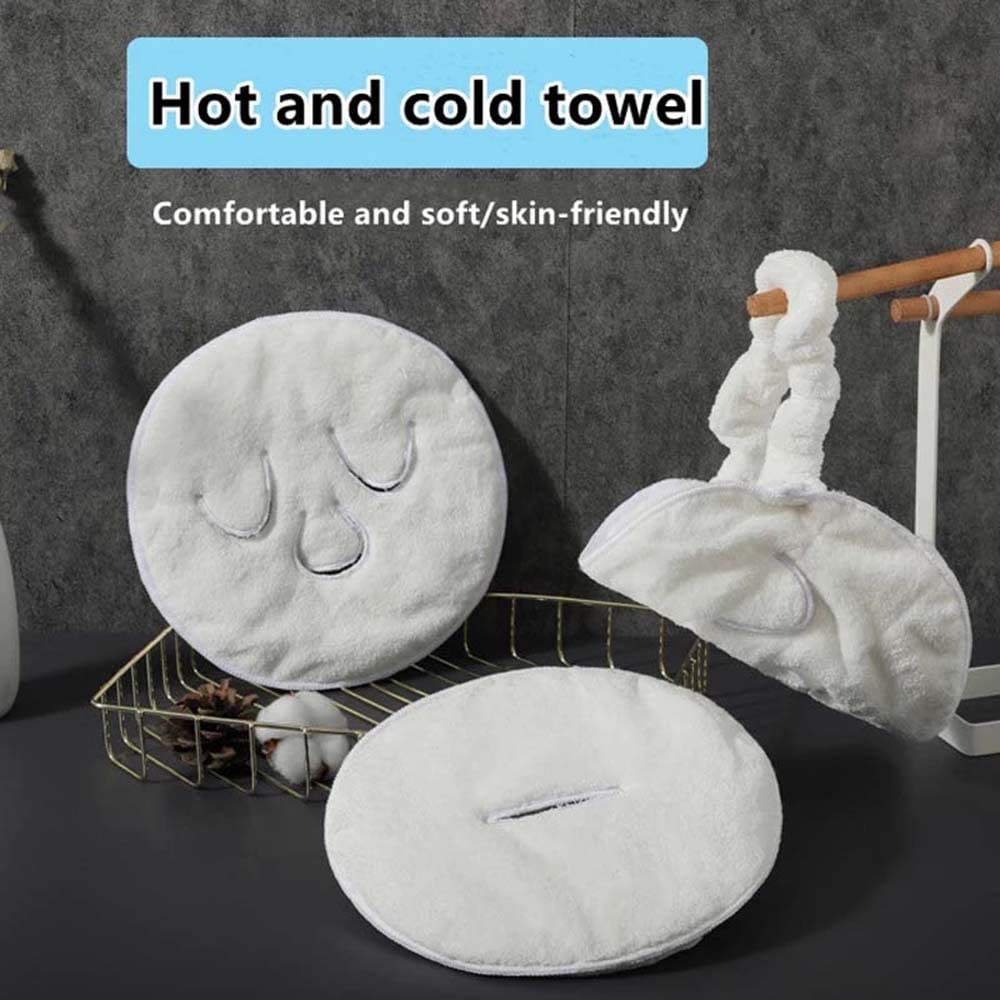 Hansamu 2 Pack Reusable Hot Cold Face Towel Mask For Skincare, Facial Masks Steamer Facial Kits For Women Girls Estheticians Ski