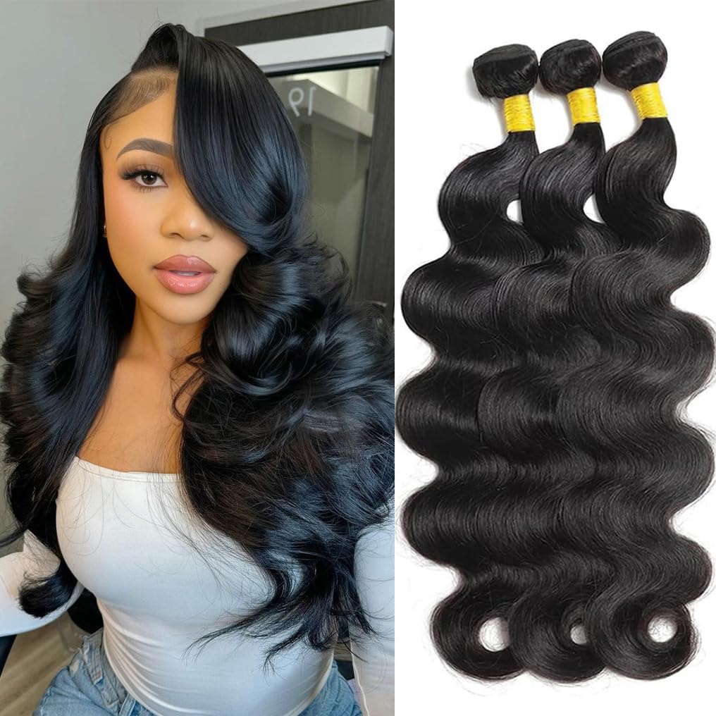 Human Hair Bundles Body Wave 3 Bundles 22 24 26 Inch Brazilian Virgin Body Wave Bundles Human Hair for Women 100% Unprocessed Hu