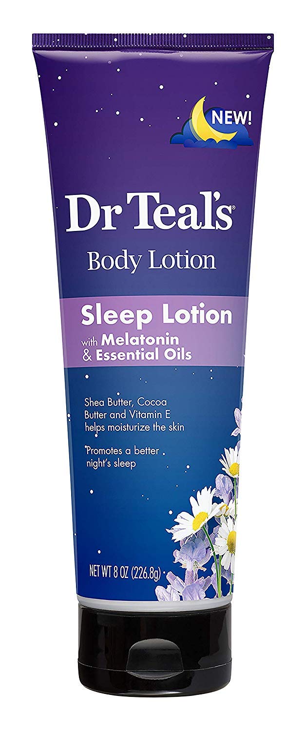 Dr Teal's Melatonin Sleep Lotion Gift Set (2 Pack, 8 oz ea.) - Nighttime Therapy Body Lotion Combines Shea & Cocoa Butter to Nou