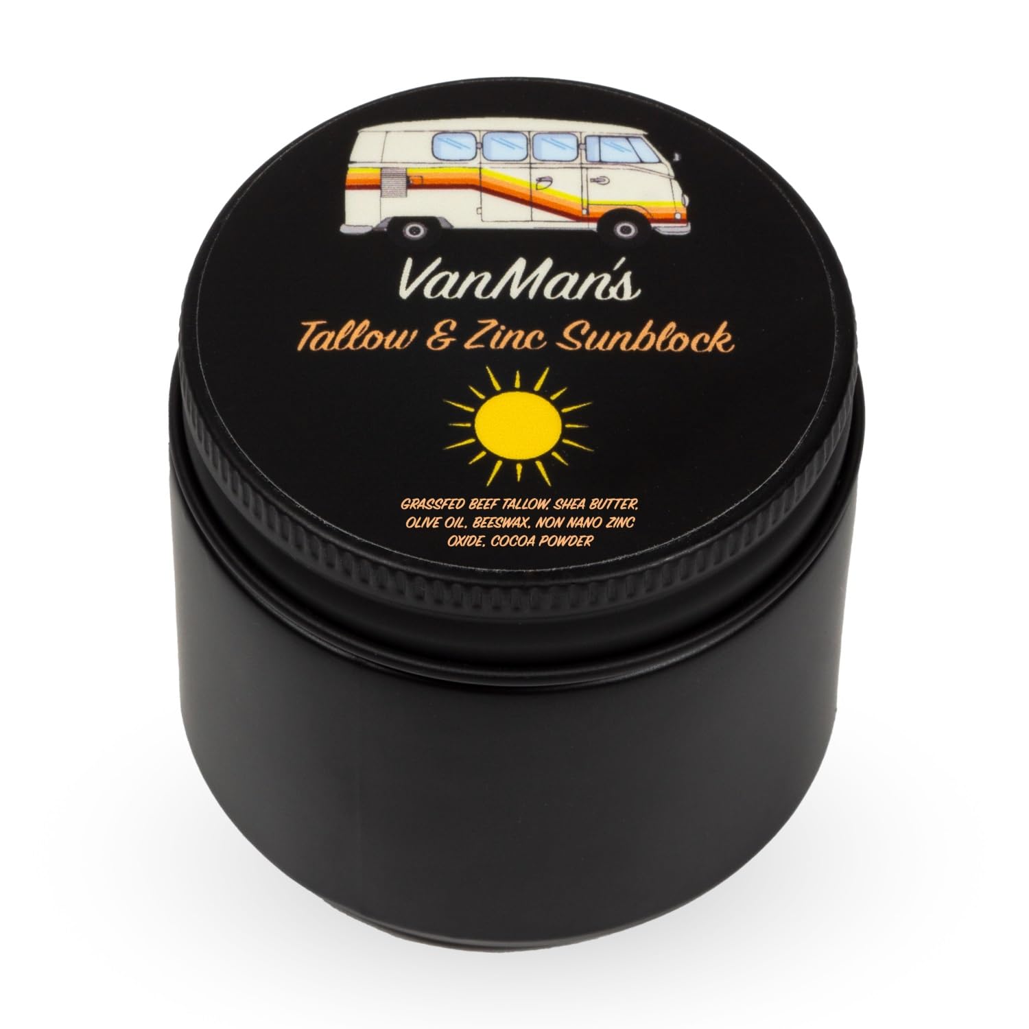 Vanman'S - Zinc And Tallow Sunscreen - Water Resistant 20 Spf Beef Tallow Sunscreen With Olive Oil, Beeswax - Mineral Sunscreen