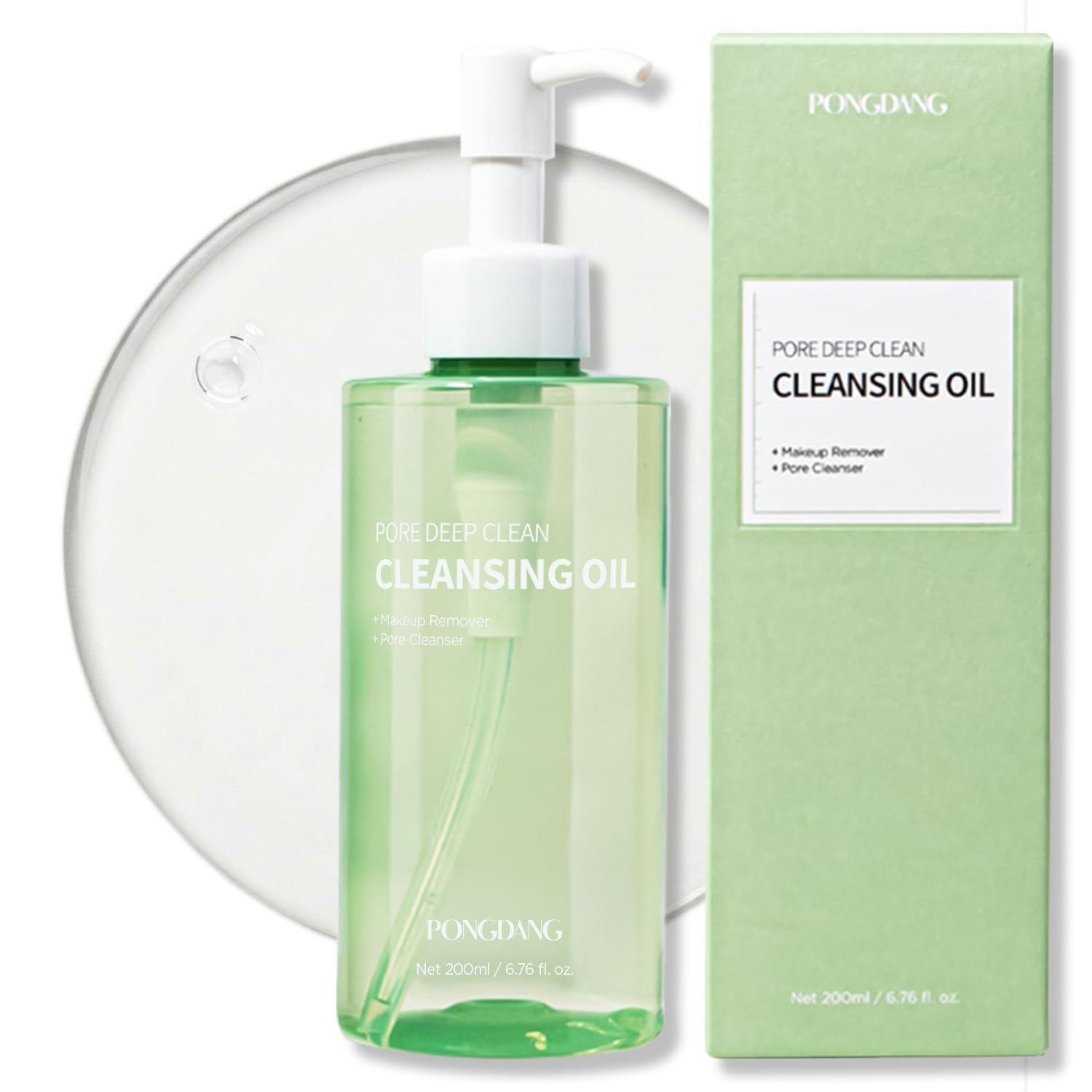PONGDANG Pore Deep Clean Cleansing Oil (6.76fl.oz) | Daily Hydrating Makeup Blackhead Remover | Gentle Oil Cleanser & Sebum Care