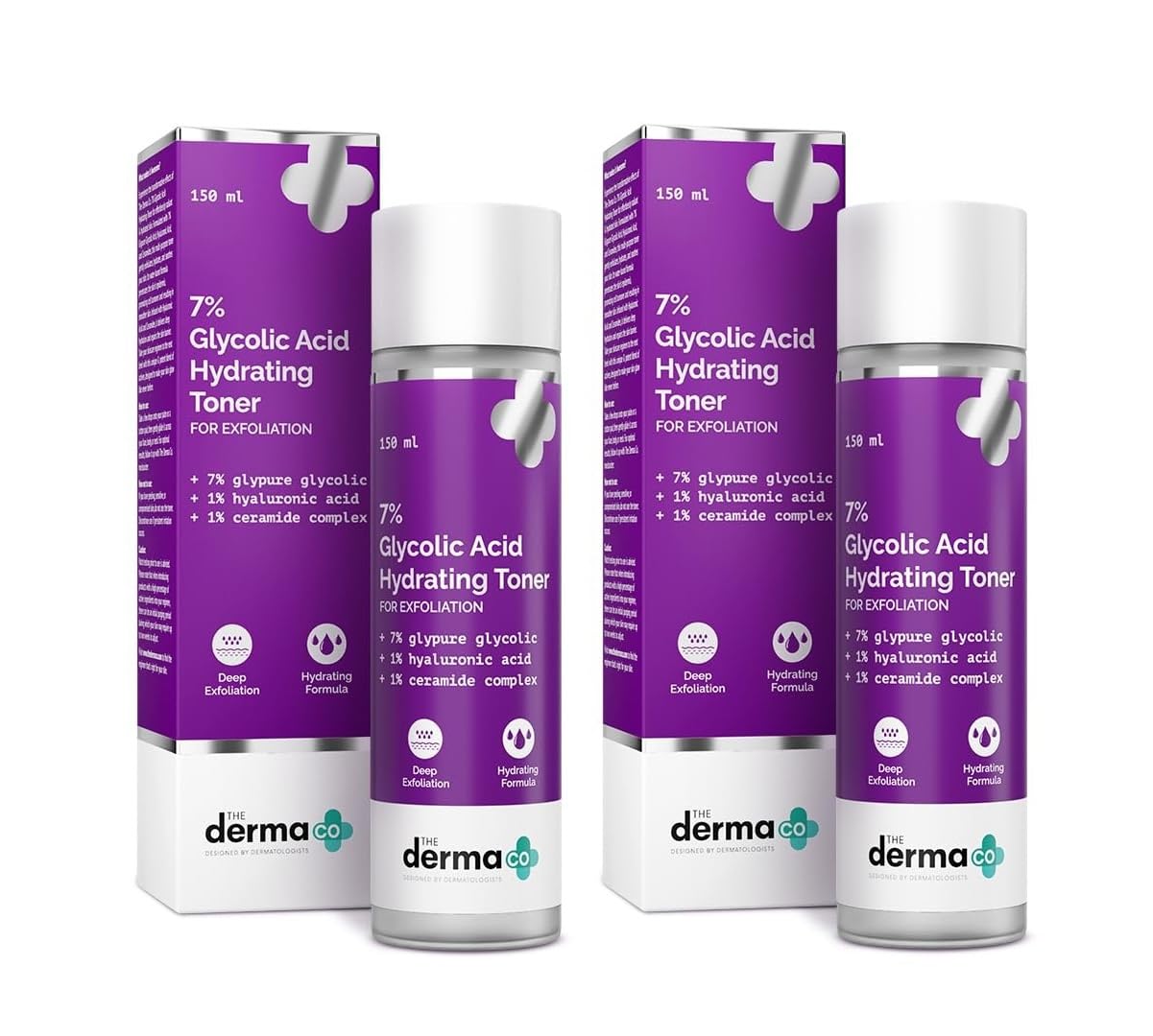 The Derma Co. 7% Glycolic Acid Hydrating Toner | Hyaluronic Acid & Ceramide Complex | For Glowing Skin | Multi-Purpose Exfoliati