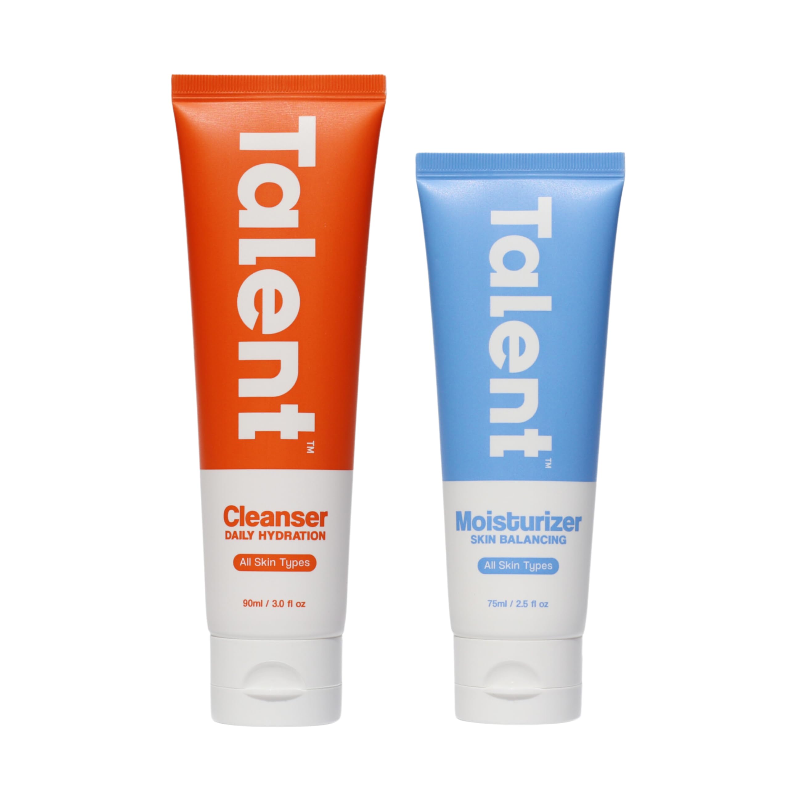 Talent Essential Starter Skincare Set  90 Day Supply, Korean Skincare, EWG Verified, FragranceFree Daily Cleanser (3.0 oz) & M