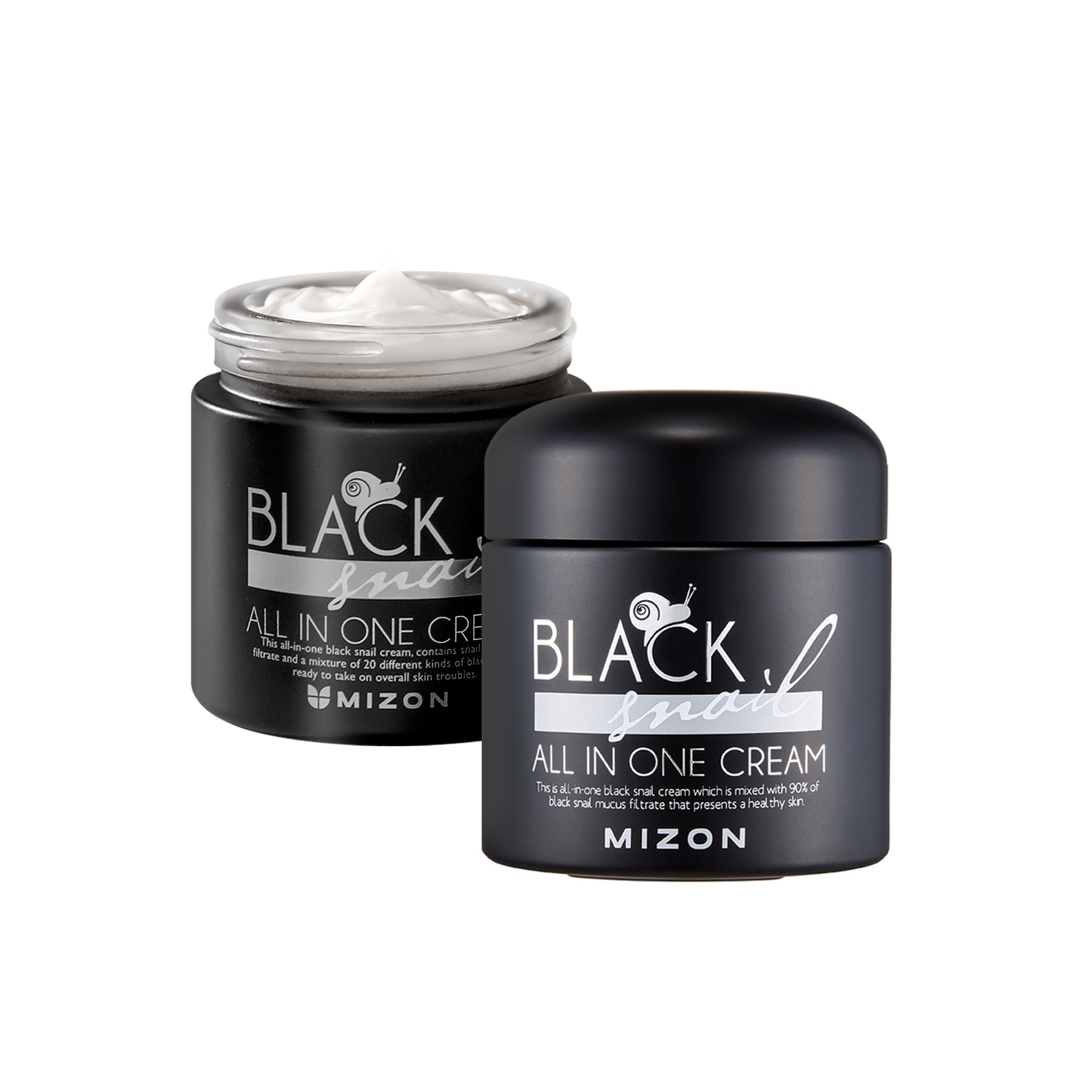 Mizon Black Snail All In One Cream, Premium, Snail Repair Cream, Intensive Care, Korean Skin Care, Facial Moisturizing, Snail Mu