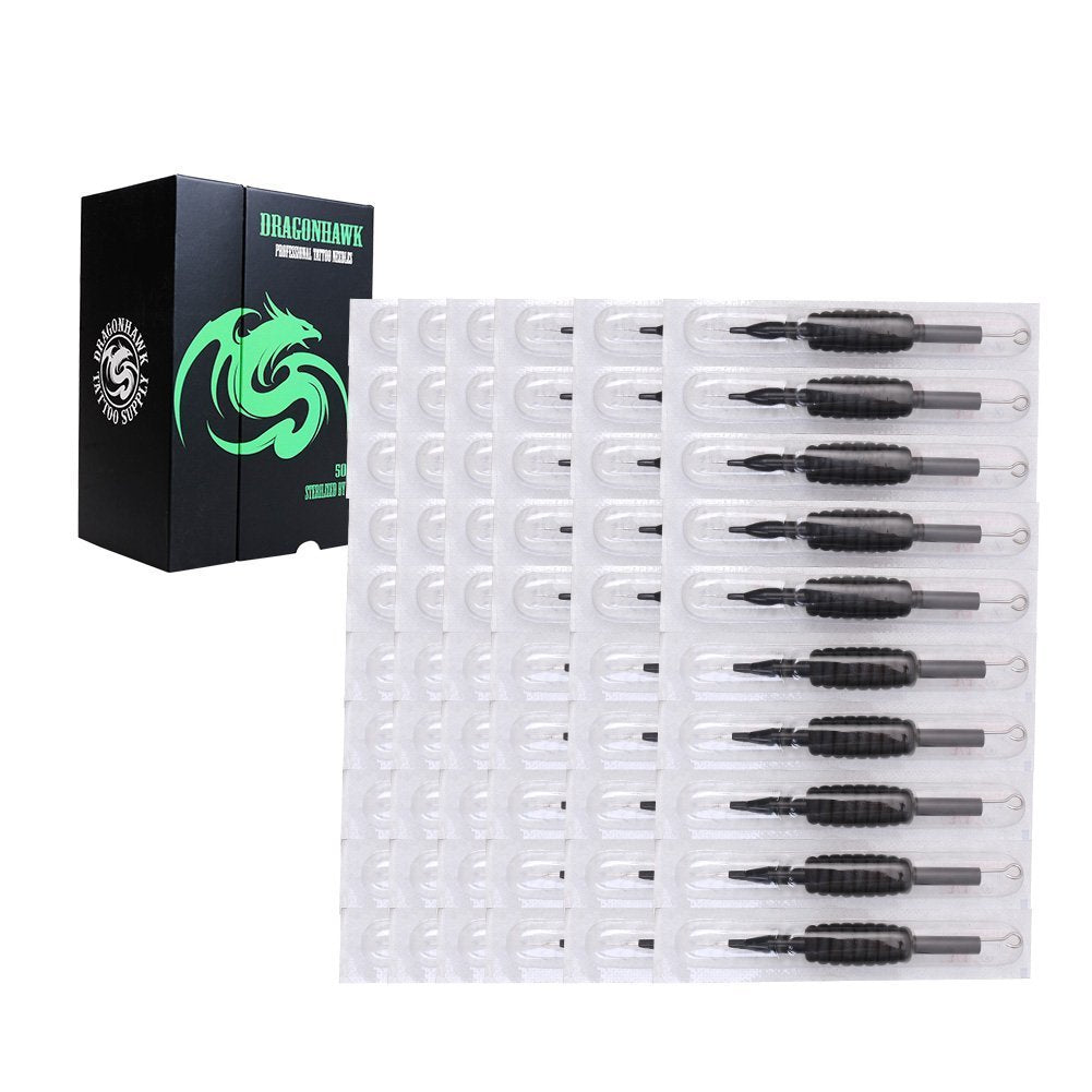 Dragonhawk 60 Counts Black Tattoo Needles Tubes With Matching Assorted