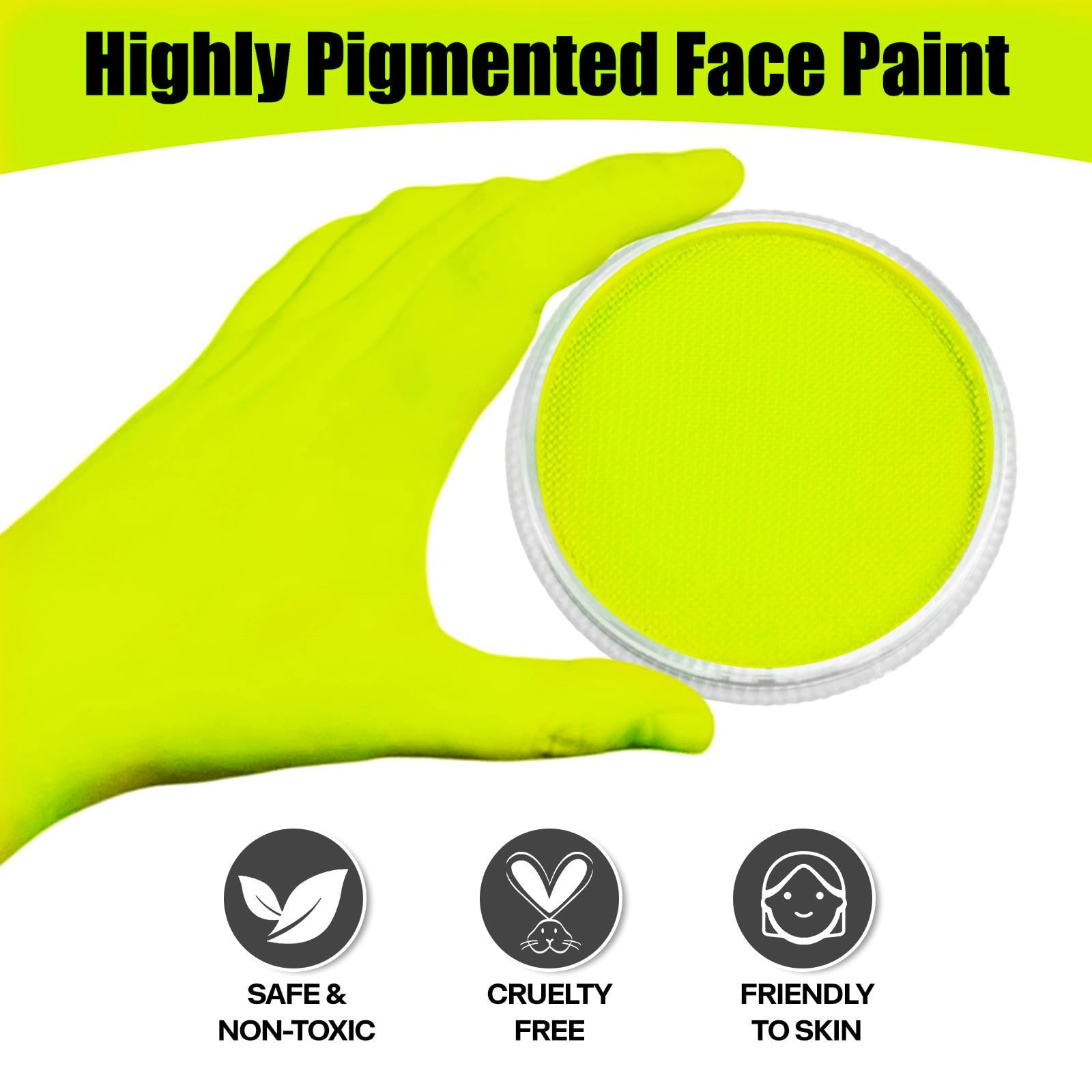 Go Ho Ogre Green Face Paint Washable For Halloween Makeup,Creamy To Gel Water Based Green Body Paint Full Coverage Forcosplay Sf