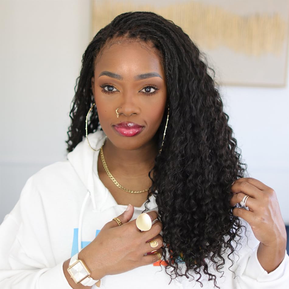 Flowerseason Boho Box Braids Wig Full Lace Braided Wig Human Hair Square Parted Knotless Pre Pluched With Baby Hair Braided Wigs