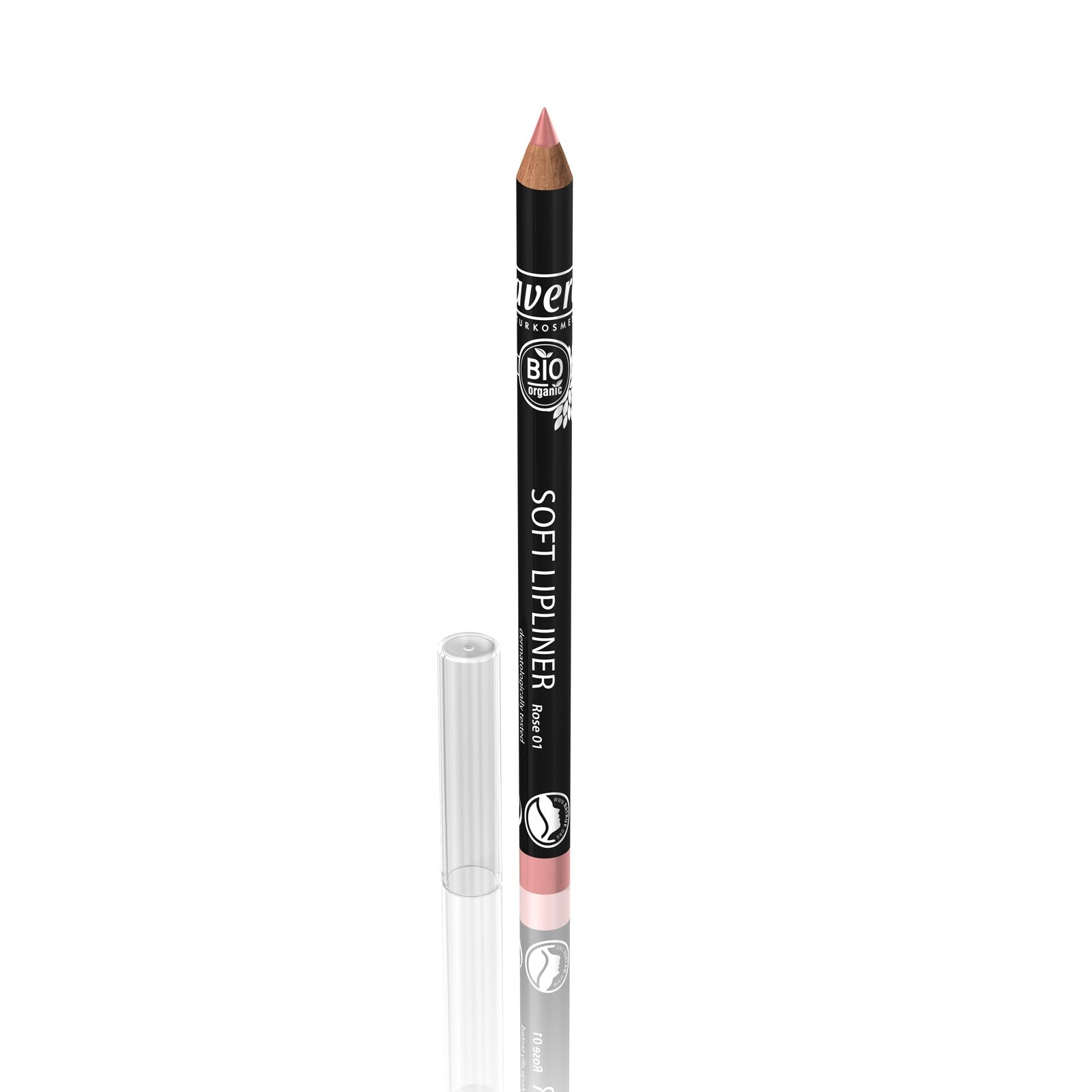 Lavera Natural Soft Lip Liner, Ultra-Smooth, Creamy Lip Pencil, Precisely Outline, Define and Fill In, Vegan, Organic (Rose #01)
