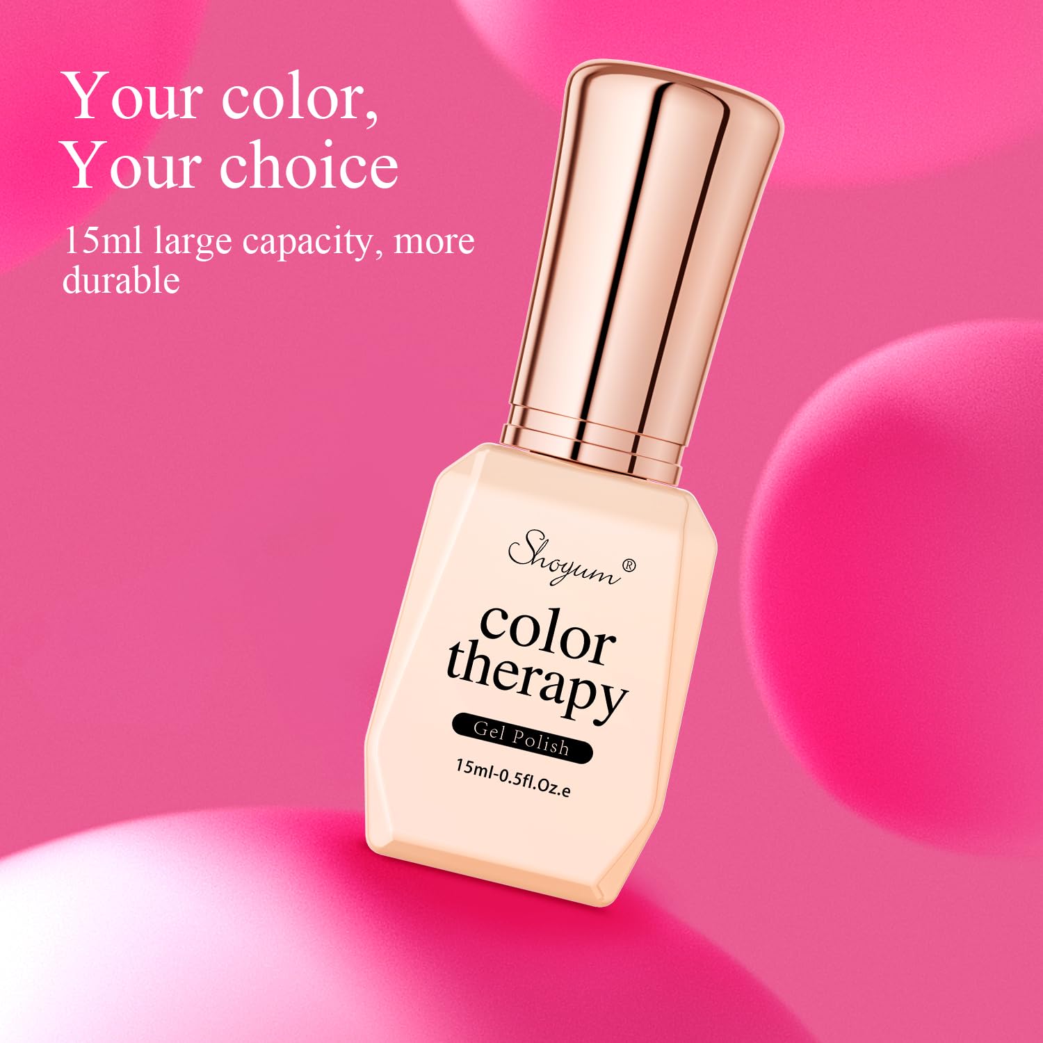 Shoyum Gel Nail Polish, 1Pcs 15Ml Hot Pink Gel Polish Bright Summer Neon Colors Gel Polish Soak Off Starters Nail Art Salon Mani