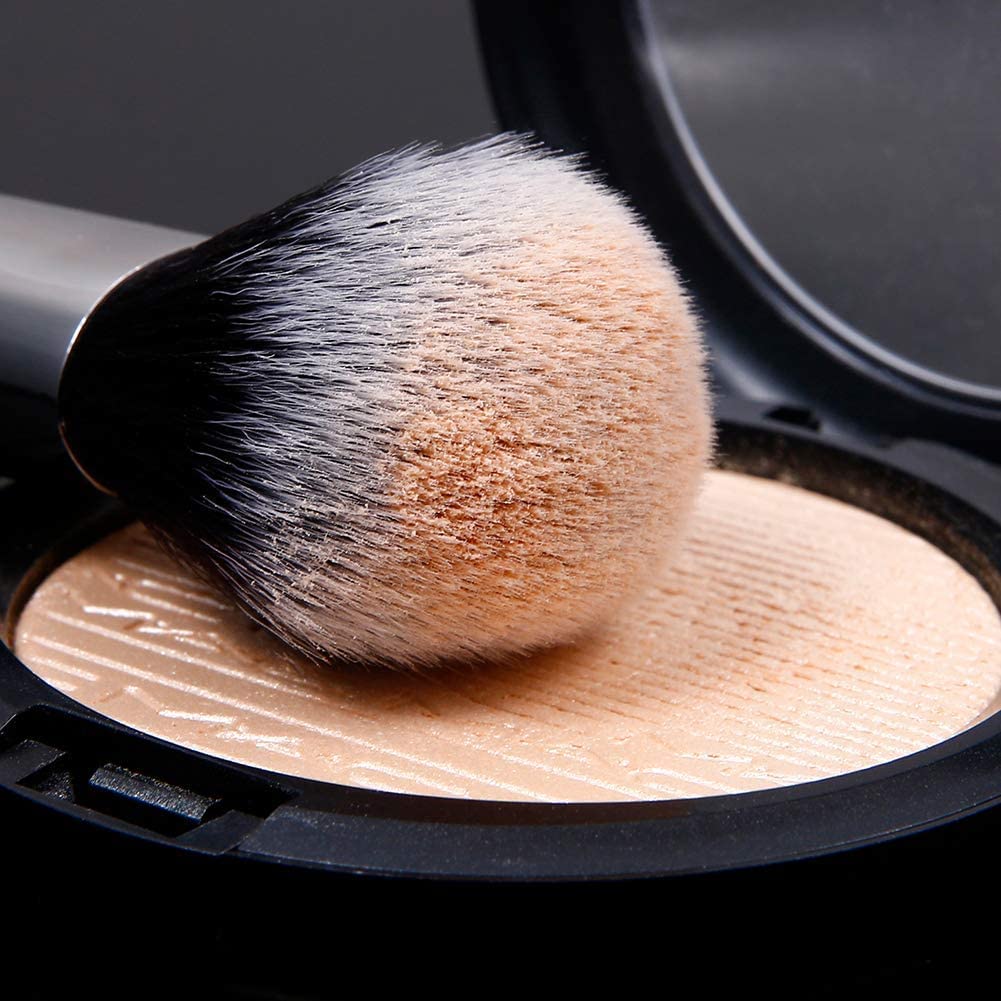 Ducare Makeup Kabuki Brushes 3Pcs Foundation Contour Brush Concealer Brush Under Eye Blusher Brush Face Blush Bronzer Travel Buf