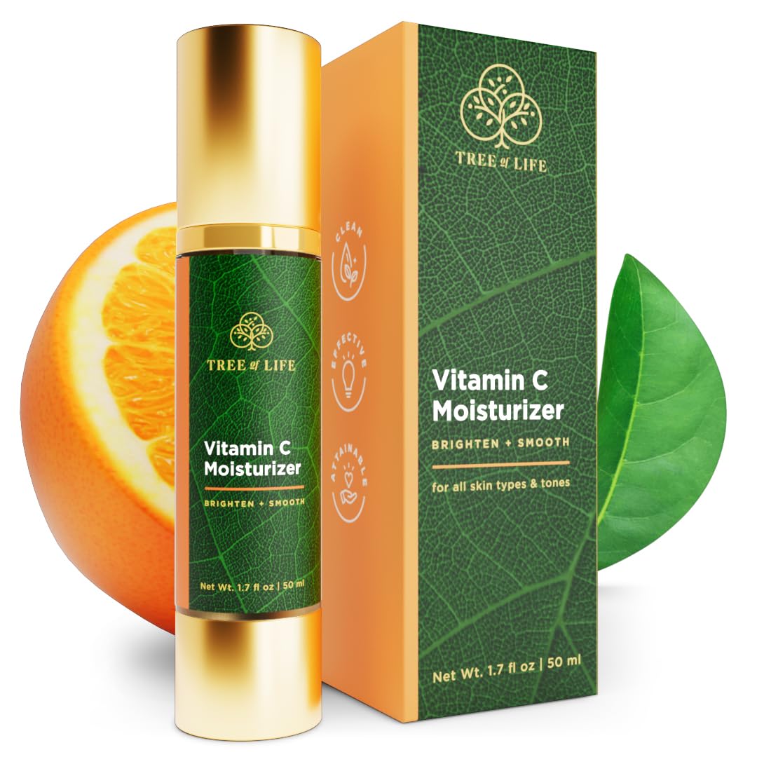 Tree Of Life Moisturizer, Vitamin C Face Cream - Hydrating & Brightening Lotion, Reduces Dark Spots - Dermatologist-Tested For D