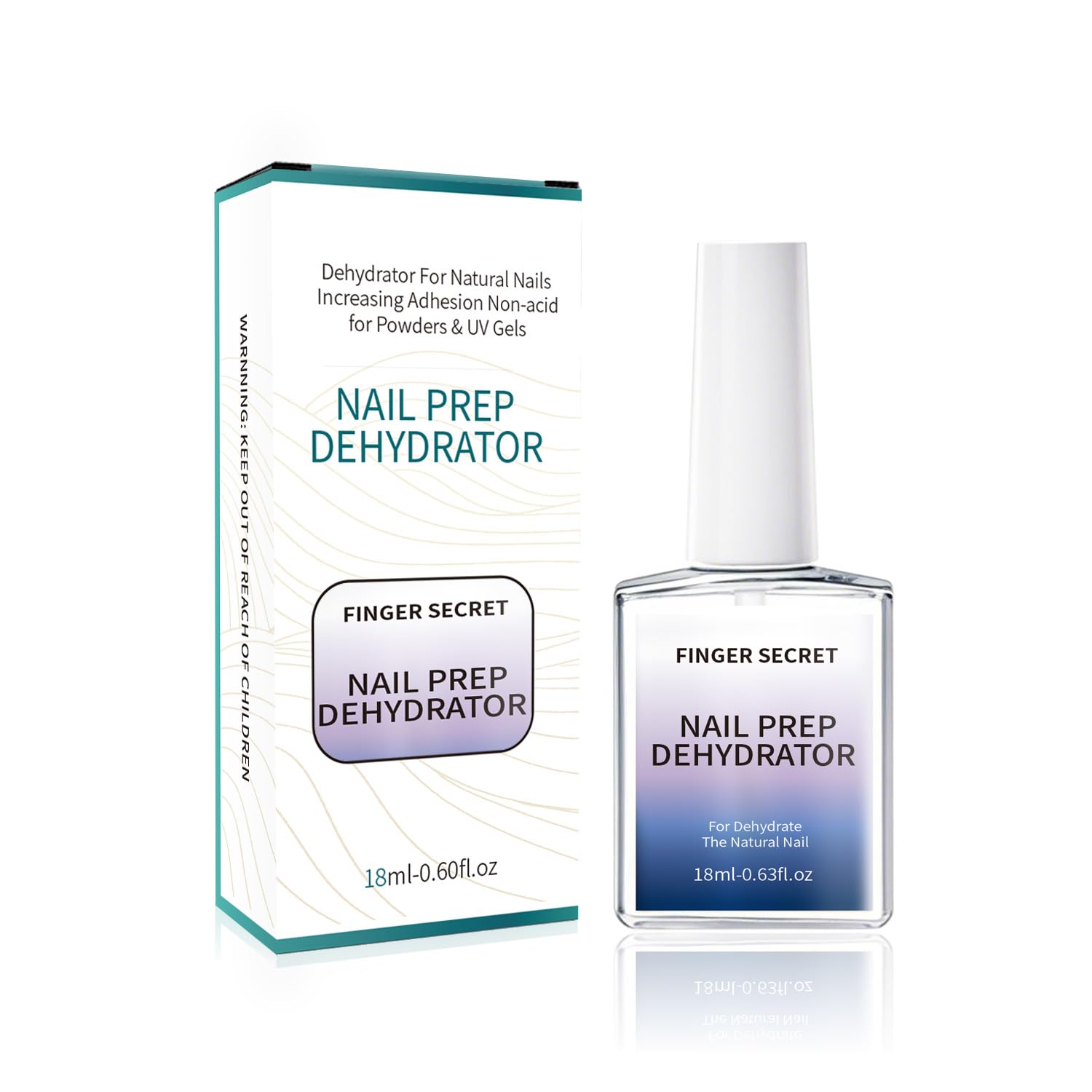 Finger Secret Nail Prep Dehydrator for Gel Polish 18ml/0.6floz, Fast Dry Primer, Nails Dehydrator for Nail Art Design in Salon o
