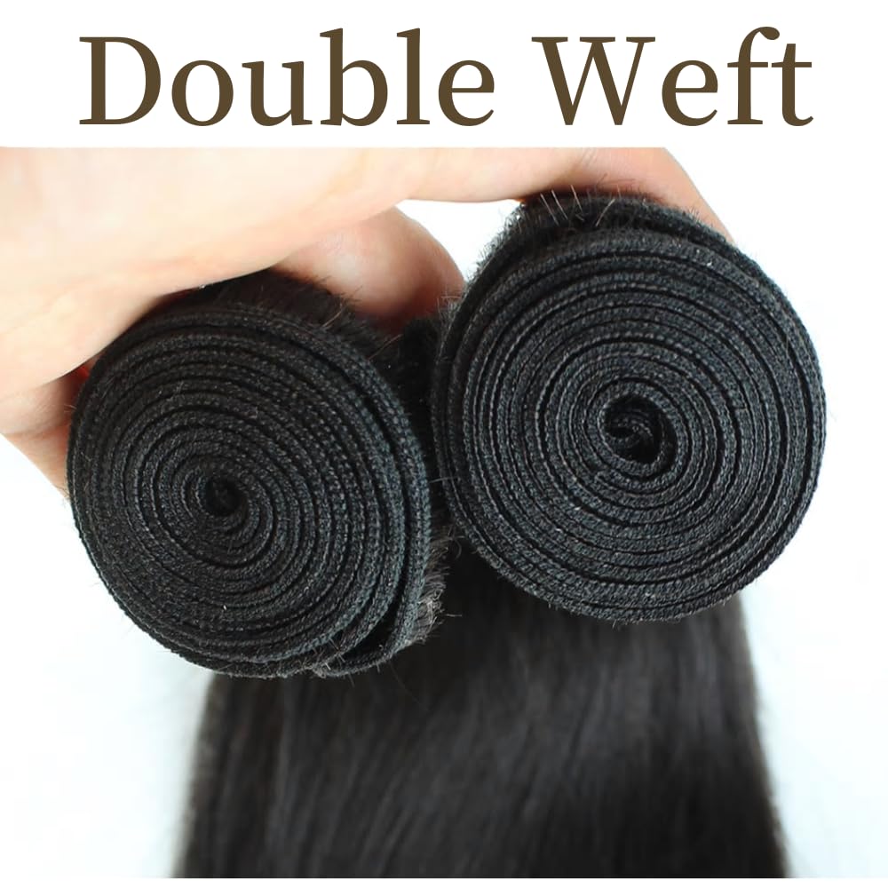 Huarisi 10A Brazilian Body Wave Bundles 12-14 Inch Human Hair, 100% Unprocessed Virgin, 2 Bundles, Natural Black, Wavy, Sew-In,