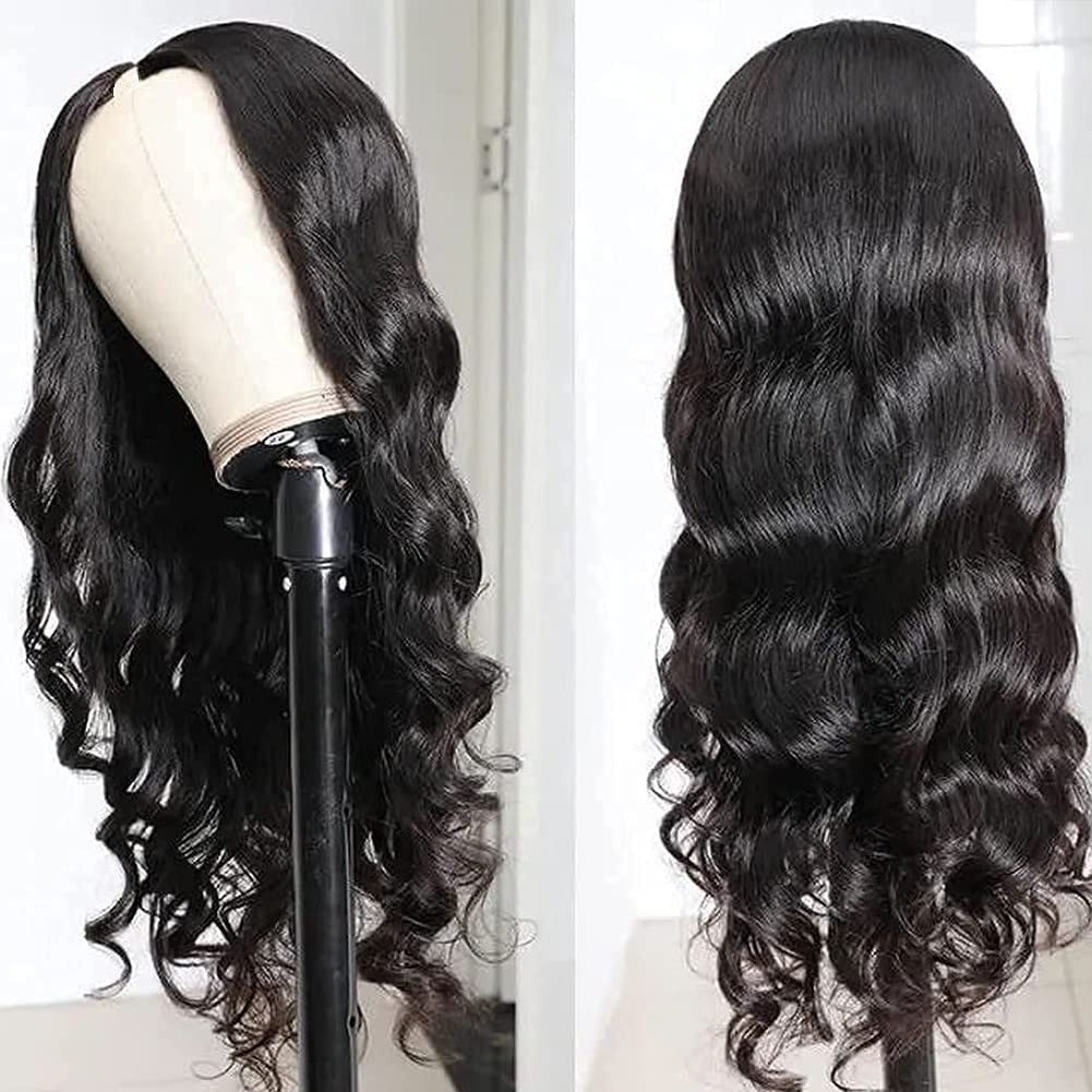 4Girl4Ever V Part Wig Body Wave Human Hair Brazilian Virgin Human Hair Wigs Glueless Upgrade U Part Wigs For Black Women V Shape