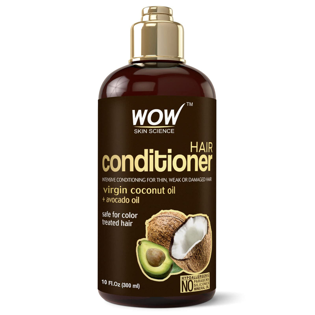 WOW Skin Science Hair Conditioner - Coconut & Avocado Oil - Restore Dry, Damaged Hair - Increase Gloss - Reduce Split Ends, Friz