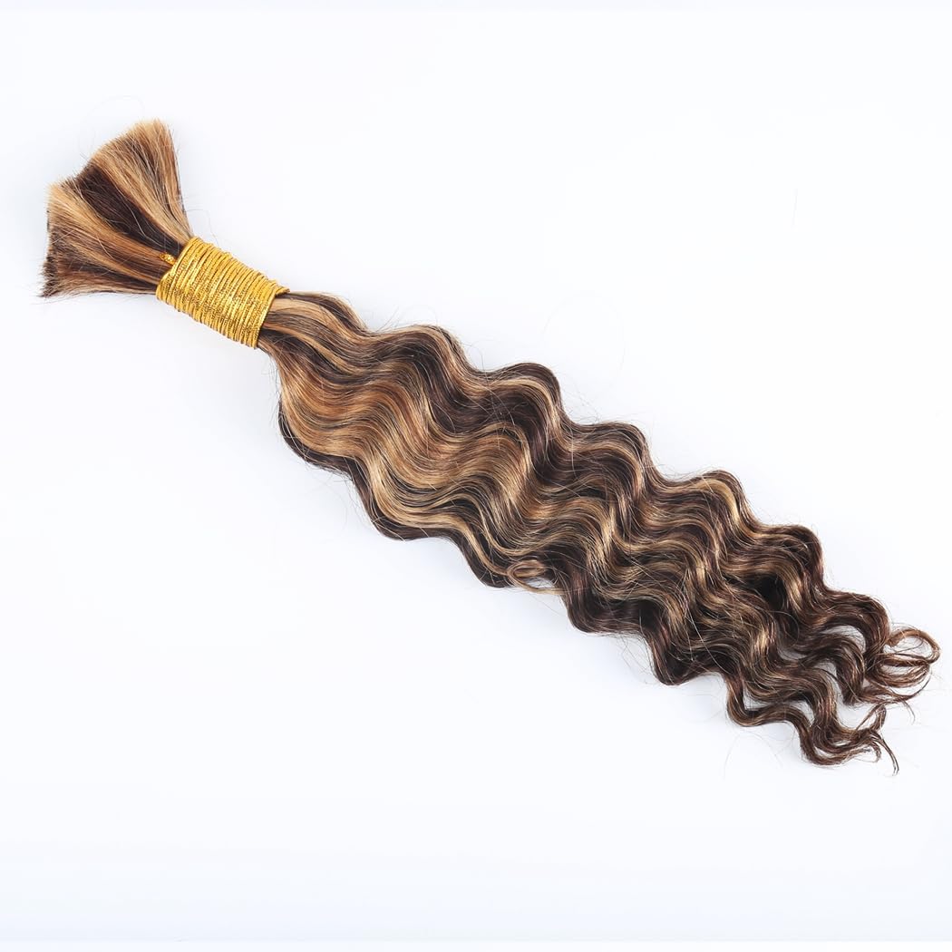 Odir Deep Wave Bulk Human Hair For Braiding No Weft 100% Unprocessed Highlight Ombre Micro Braiding Human Hair Extensions Curly