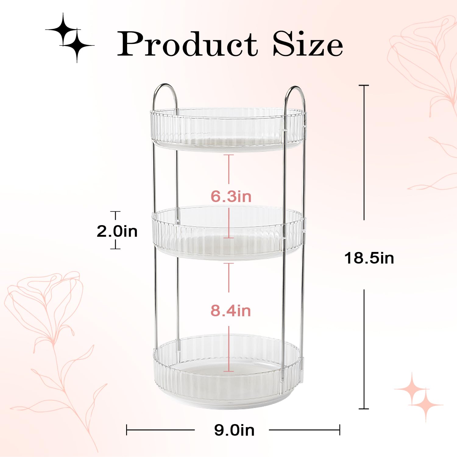 Aluyuyo 360 Rotating Makeup Organizer For Vanity, Spinning Cosmetics Organizer Holder Rack, Large Capacity Bathroom Organizer Co
