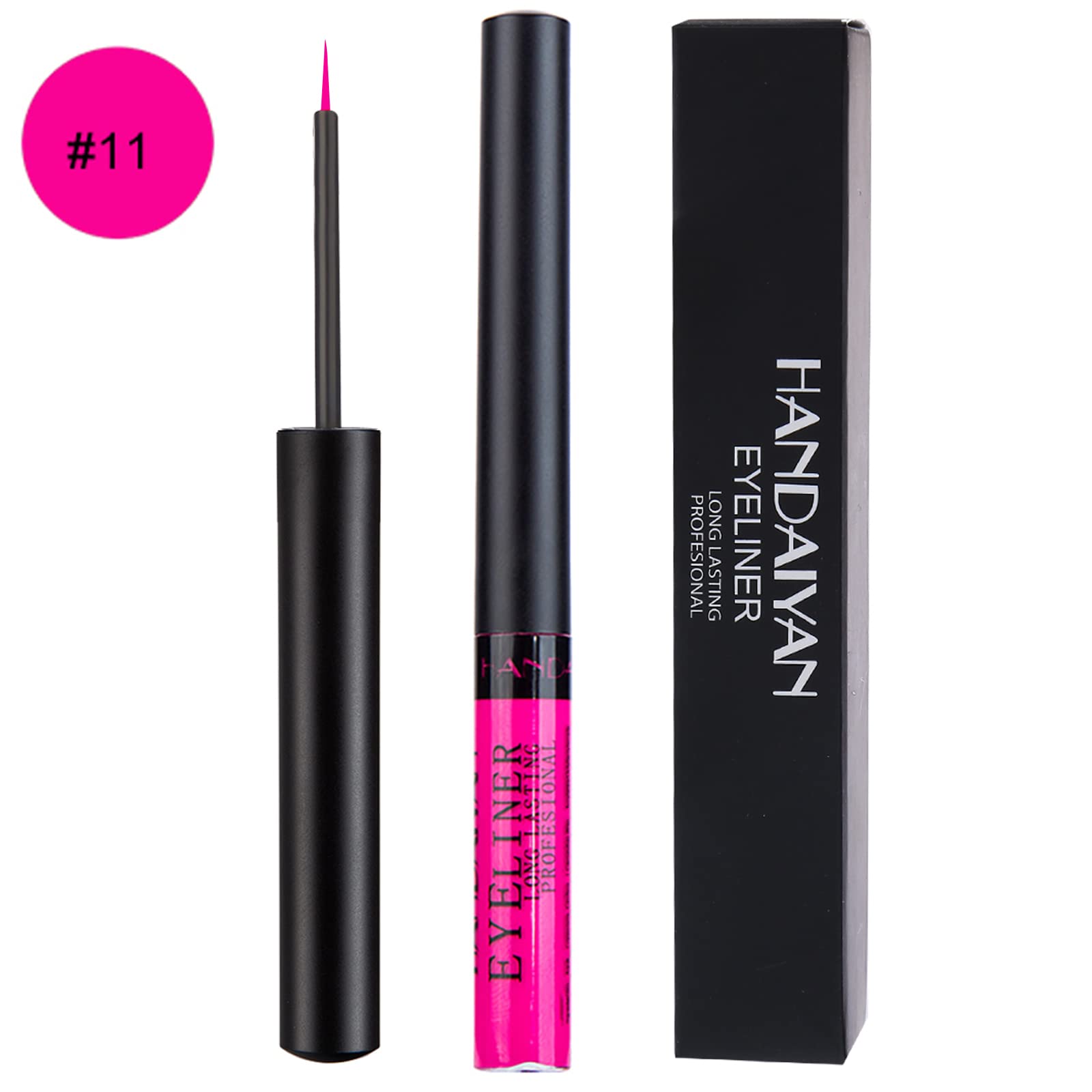 Dekrion Liquid Eyeliner, Matte Colored Eyeliners, Rose-Red Eyeliner, White Black Red Brown Green Purple Waterproof High-Pigmente