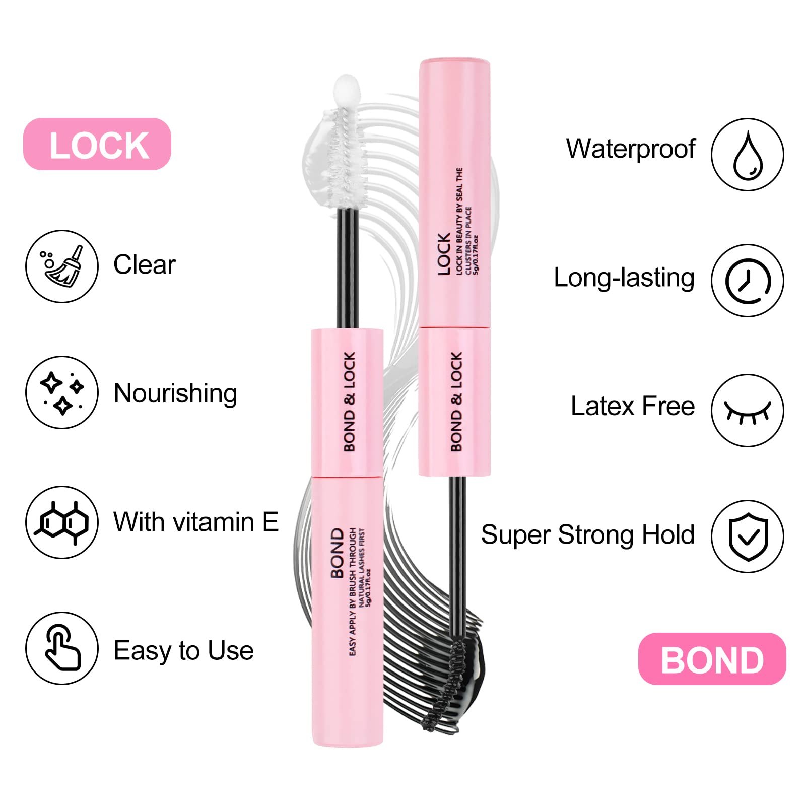 Fenshine Lash Bond And Seal, Cluster Eyelash Glue, Individual Cluster Diy Eyelash Extensions, Super Strong Hold Cluster Lash Adh