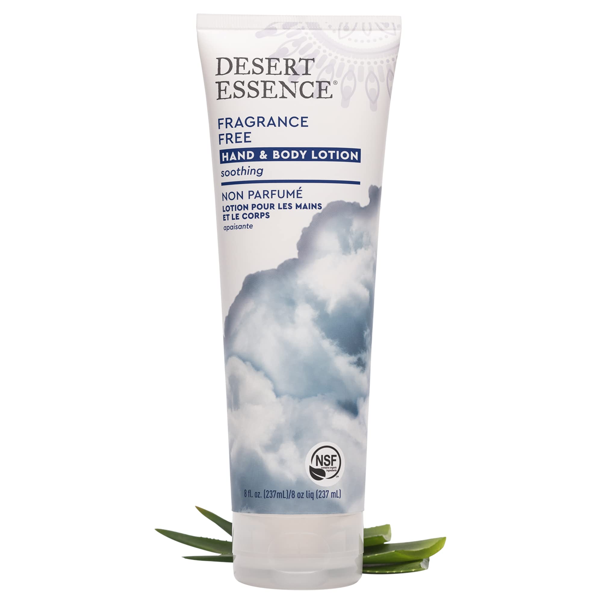 Desert Essence Fragrance Free Hand & Body Lotion - 8 Fl Ounce - Soothing - Aloe Vera - Shea Butter - Green Tea - Coconut Oil - J
