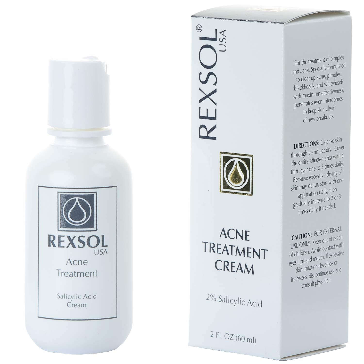 Rexsol Acne Treatment Cream Salicylic Acid Cream | Fights all causes of acne | Contains the most effective ingredients | Formula