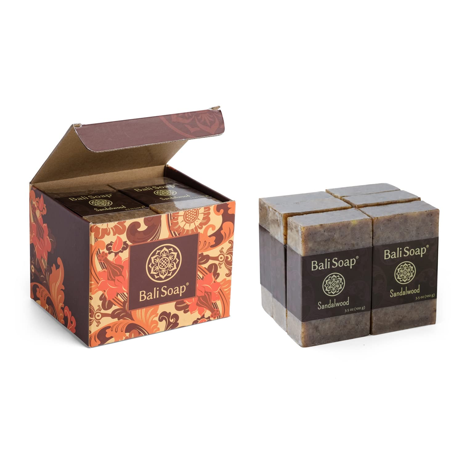 Bali Soap - Sandalwood Natural Soap - Bar Soap For Men & Women - Bath, Body And Face Soap - Vegan, Handmade, Exfoliating Soap -