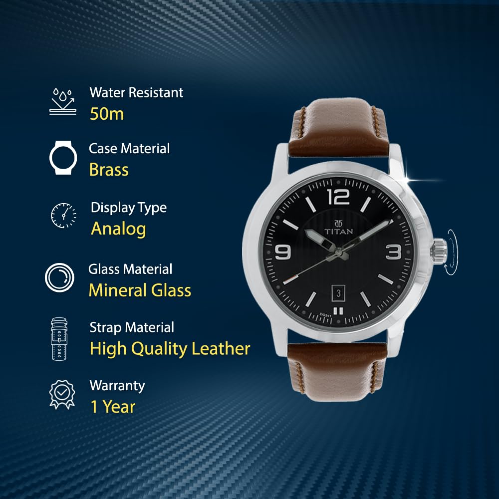 Titan Titan Neo Analog Black Dial MenS Watch Nm1730Sl02/Nn1730Sl02
