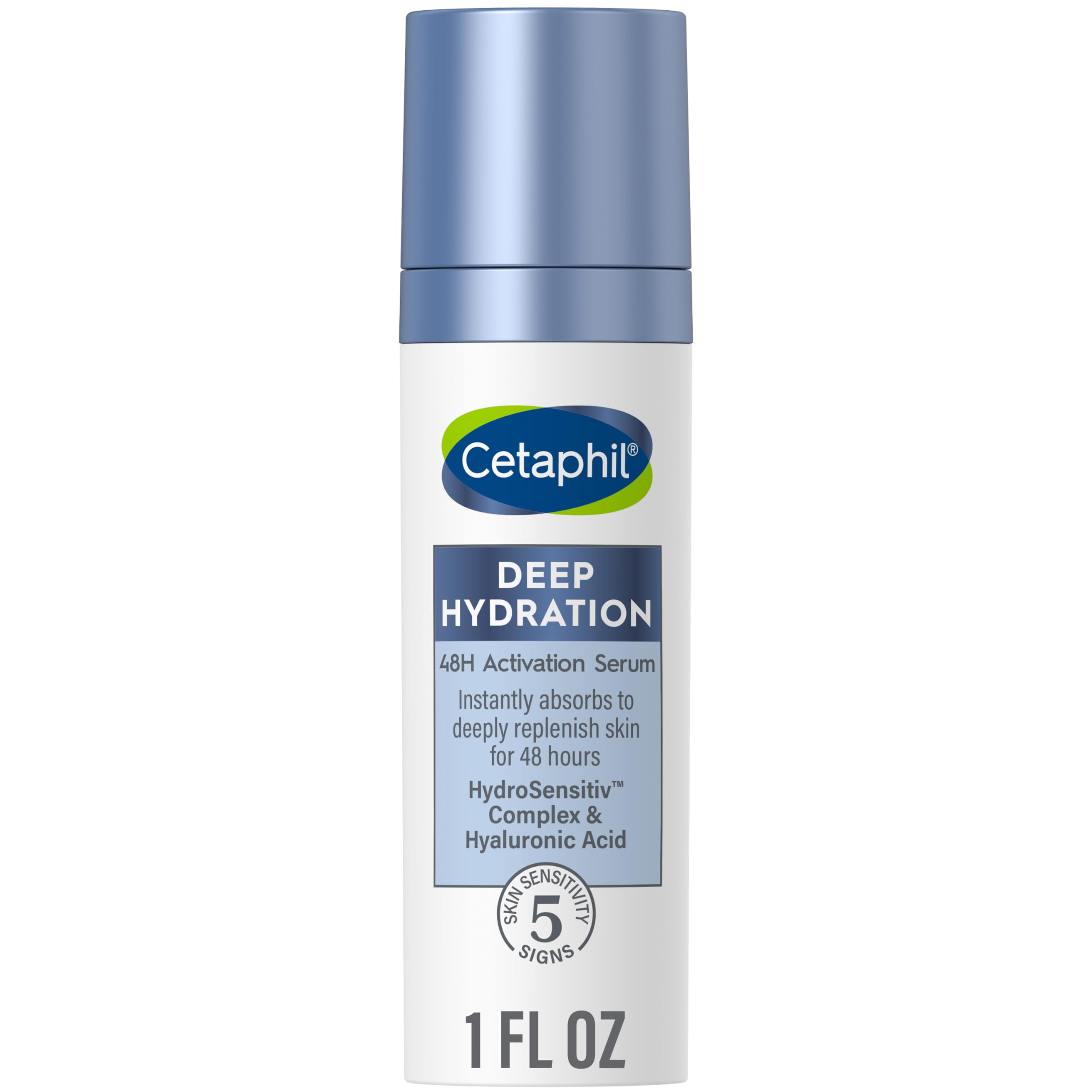 Cetaphil Deep Hydration Fragrance Free 48 Hour Activation Serum, 1 Fl Oz, 48Hr Dry Skin Face Moisturizer For Sensitive Skin, Wit