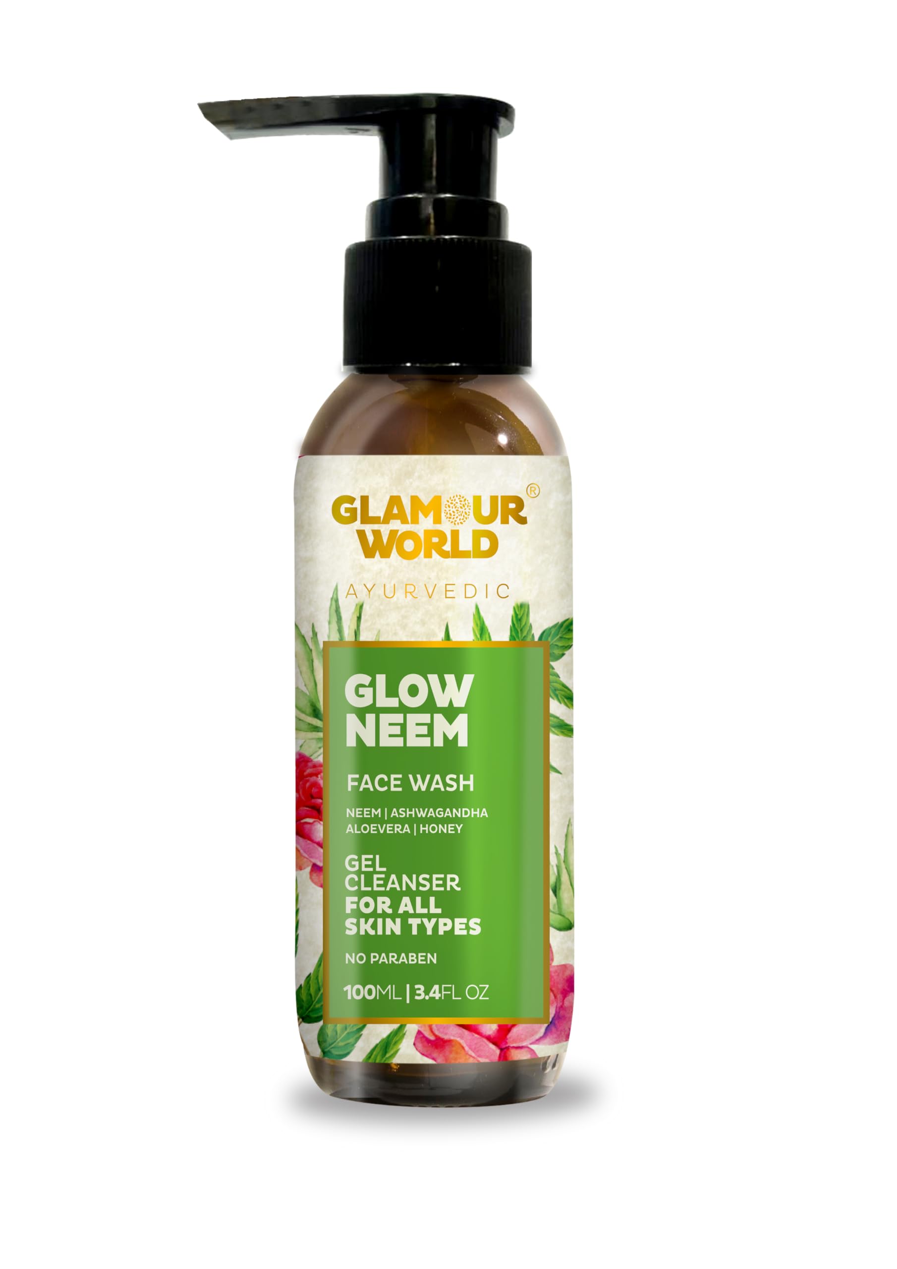 Glamour World Ayurvedic Glow Neem Face Wash| Protects Against Bacterial And Fungal Infections. Keeps Skin Clean, Healthy And Glo