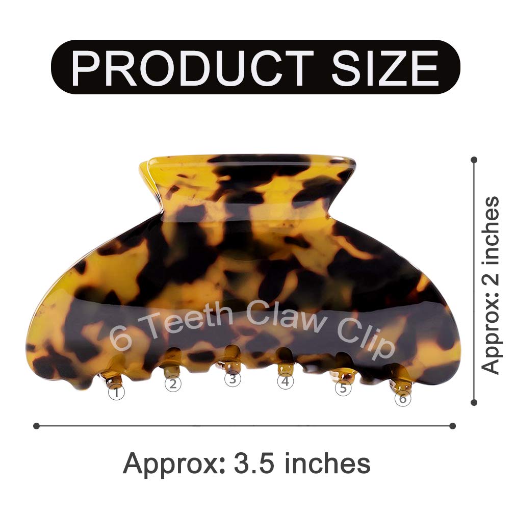 2Pcs Hair Claw Banana Clips Tortoise Barrettes Celluloid French Design Barrettes Celluloid Leopard Print Large Fashion Accessori