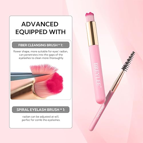 Breylee 100 Ml Lash Shampoo For Lash Extensions, Lash Fan Dryer+Rinse Bottle+Brushes+Cotton Puff, Eyelash Extension Cleanser, La