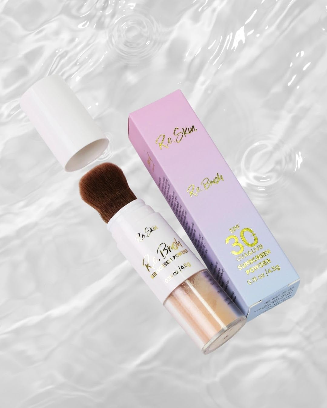 Starrd Athletics R.e.Brush SPF30 Sunscreen Powder, UVA/UVB Protection, Moisturizing with Jojoba Oil and Chamomile, Water Resist