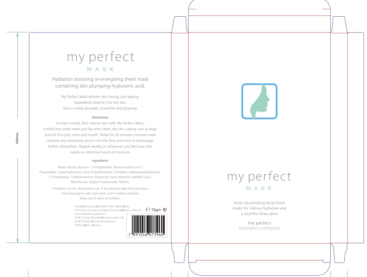 My Perfect The Perfect Cosmetics Company Mask Hyaluronic Sheet Masks For Intense Hydration & Youthful Dewy Glow For All Skin Typ