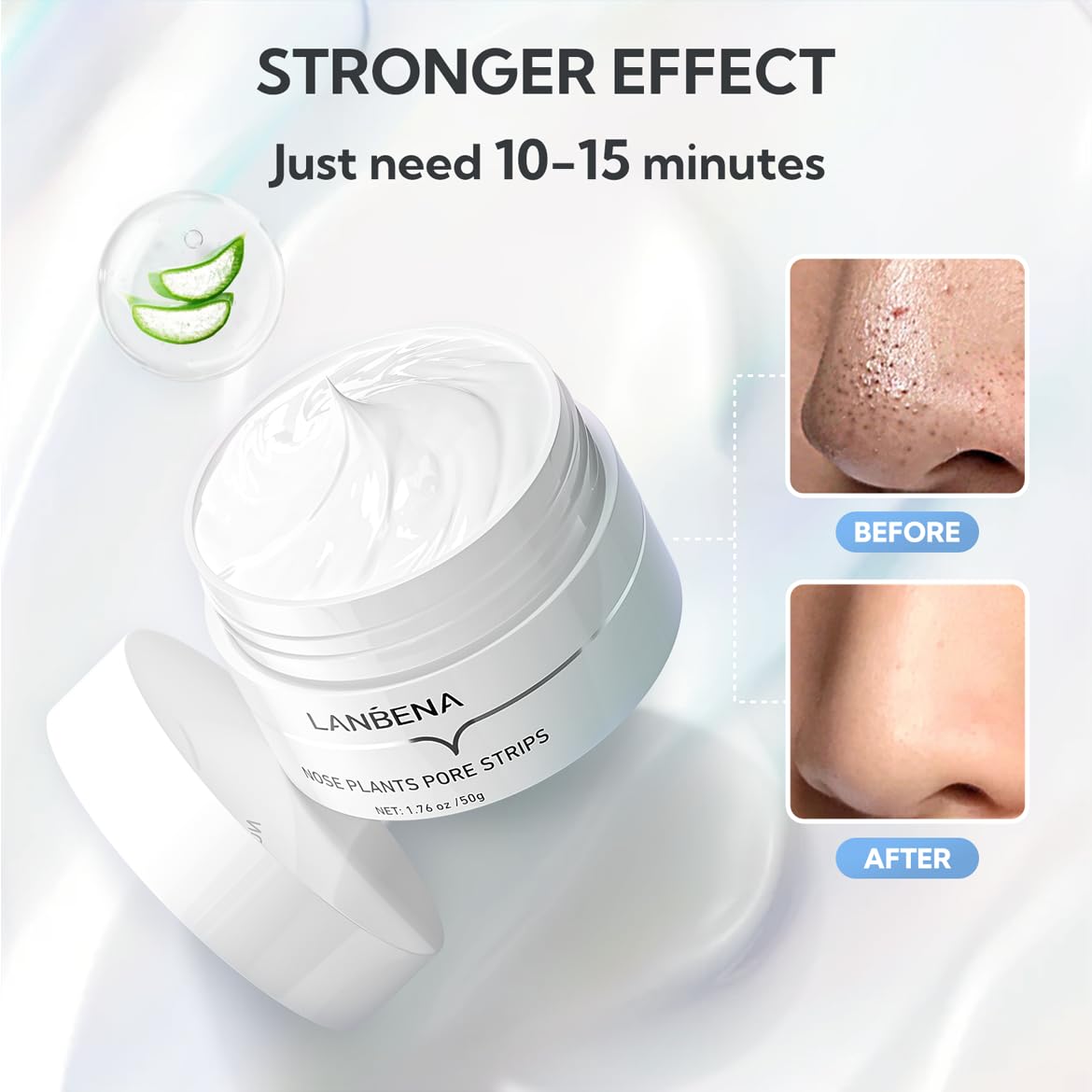 Lanbena Nose Strips For Blackheads (1.76 Oz), 100 Pcs Nose Plants Pore Strips, Blackhead Remover Mask, Note: Place Bottle In Boi