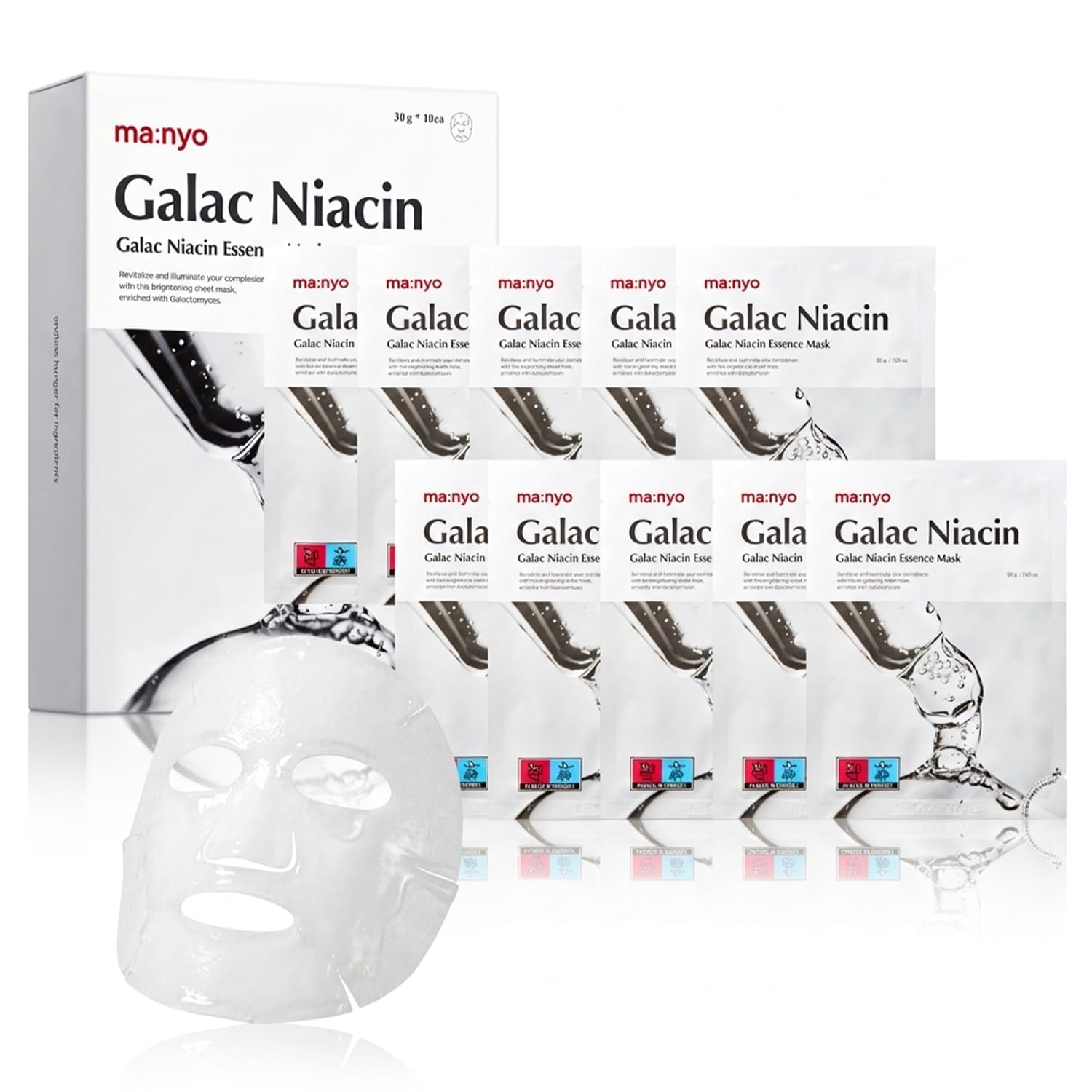 ma:nyo MANYO Galac Niacin Essence Mask, Korean Sheet Mask, 10EA