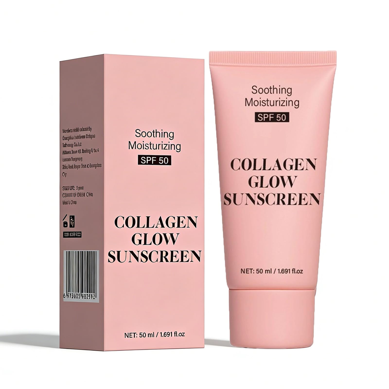 Collagen Sunscreen SPF 50, Moisturizer Sunscreen for Face, Broad Spectrum Sunscreen for Face & Body, Lightweight NonSticky Hydr