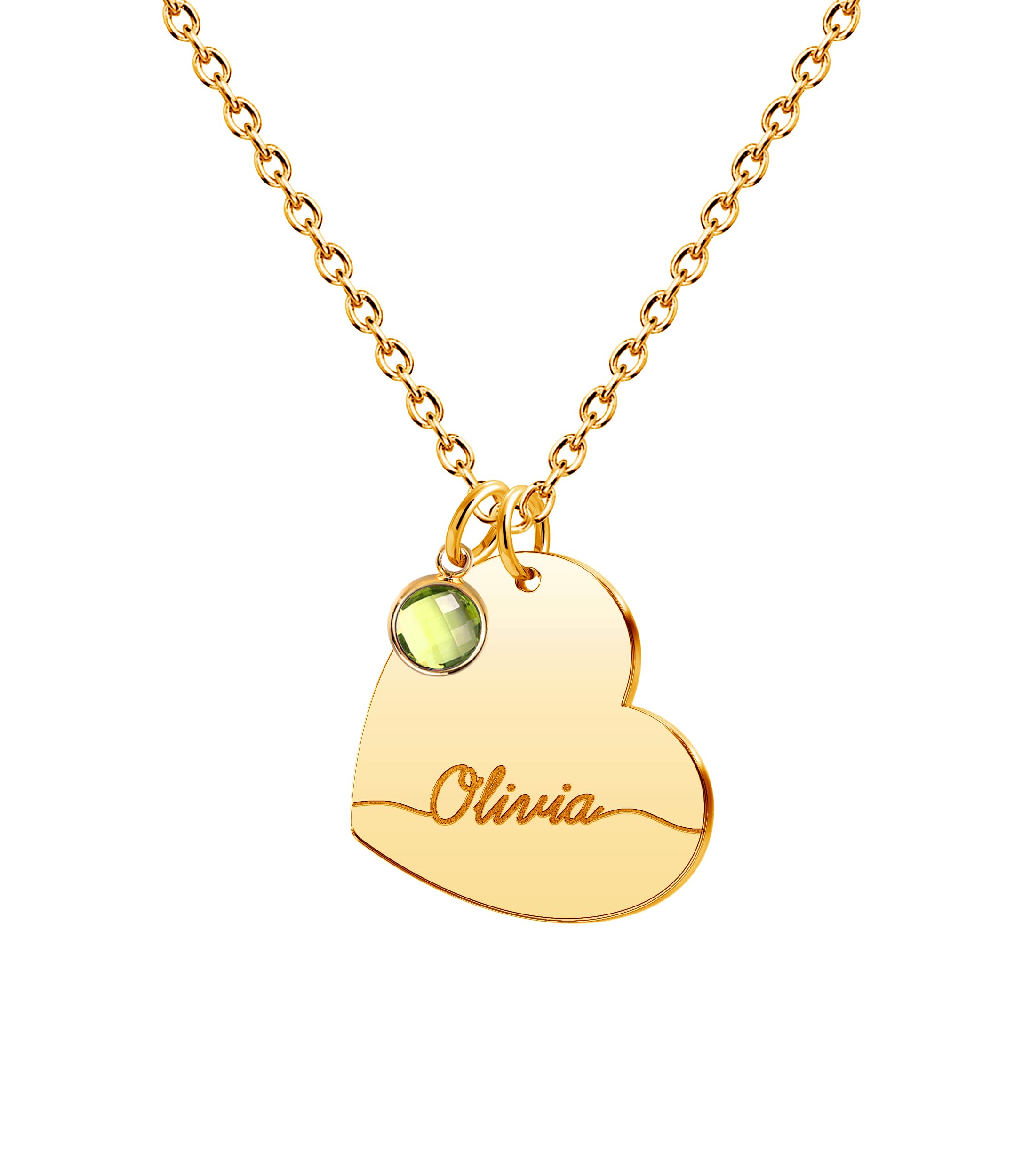 CoolJewelry Custom Name Necklace with Bithstone for Women Personalized Name Necklaces 18K Gold Plated or Sterling Silver Namepla