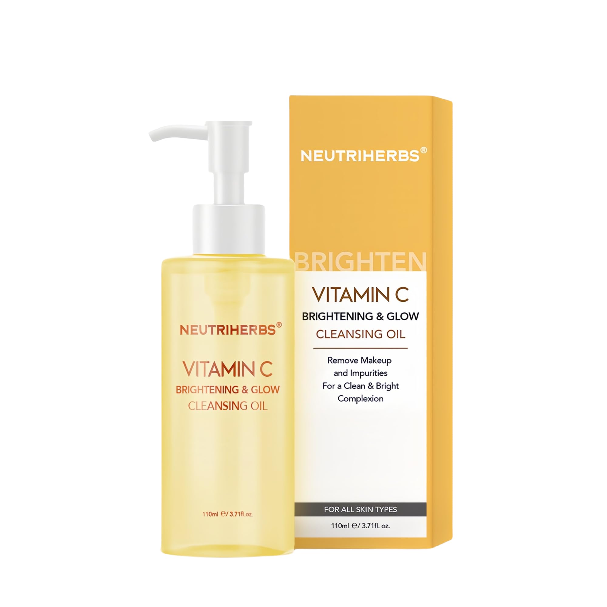 Neutriherbs Makeup Remover Oil Cleanser, Vitamin C Cleansing Oil for Long Last and Waterproof Makeup, Sunscreen, Fit All Skin Ty