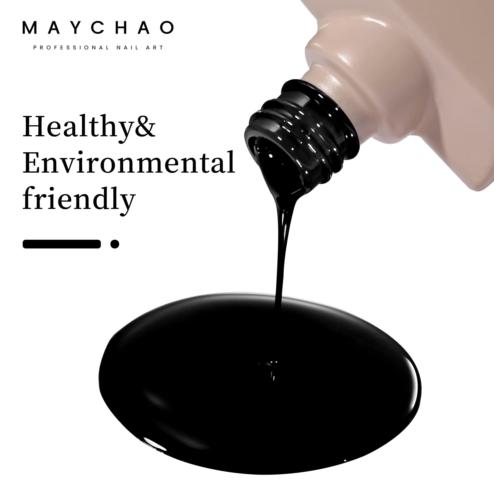 Maychao 15Ml Gel Nail Polish 1Pc Black Nail Polish Soak Off Uv Led Nail Gel Polish Nail Art Starter Manicure Salon Diy At Home,