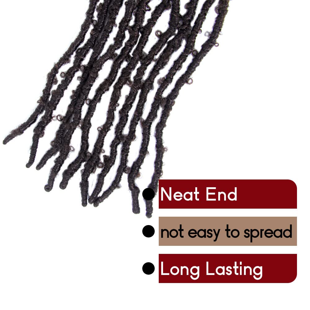 30 Inch Light Weight Butterfly Locs Crochet Hair 6 Packs Long Brown Distressed Butterfly Faux Locs Crochet Hair, 4#
