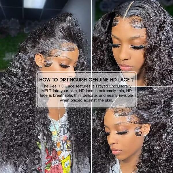 Lemoda 12A 13X6 Skinlike Real Hd Lace Wigs Water Wave 13X6 Full Lace Frontal Wigs Deep Wave Virgin Human Hair Invisible 0.1Mm Ul